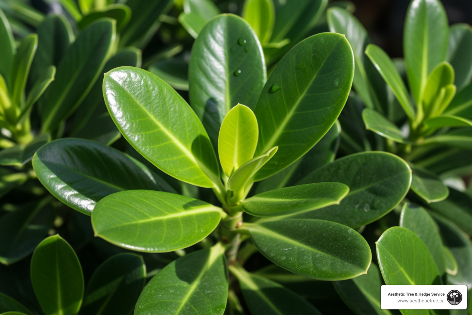 Clusia plant with paddle-shaped leaves - clusia hedge maintenance