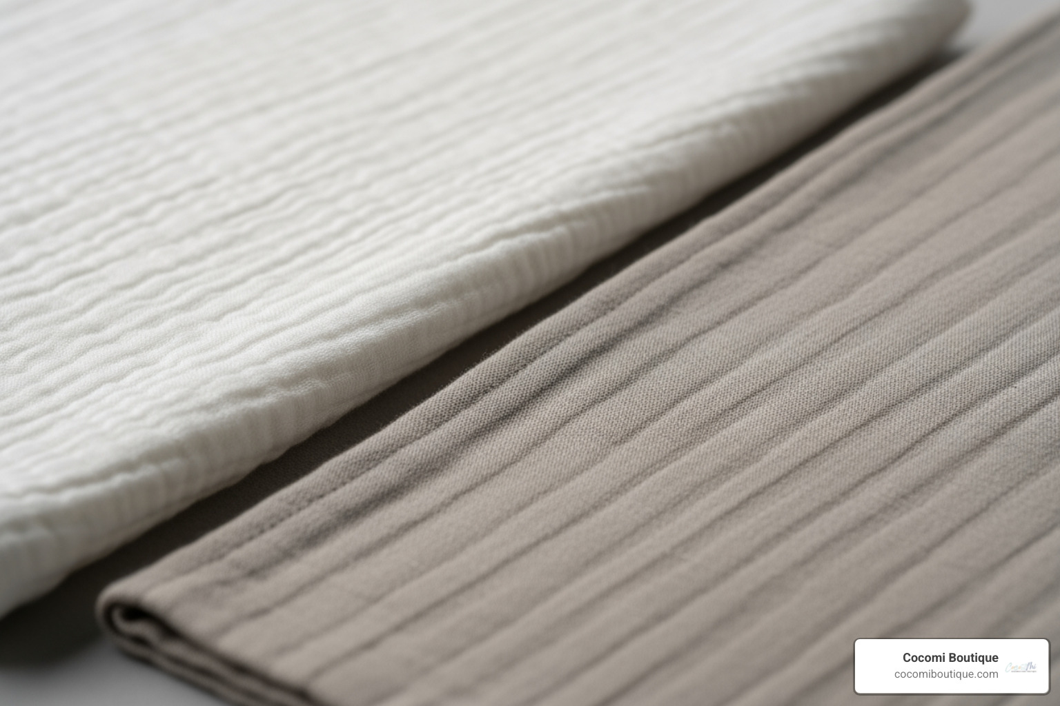 different fabric textures like organic cotton muslin and bamboo - baby swaddle blankets