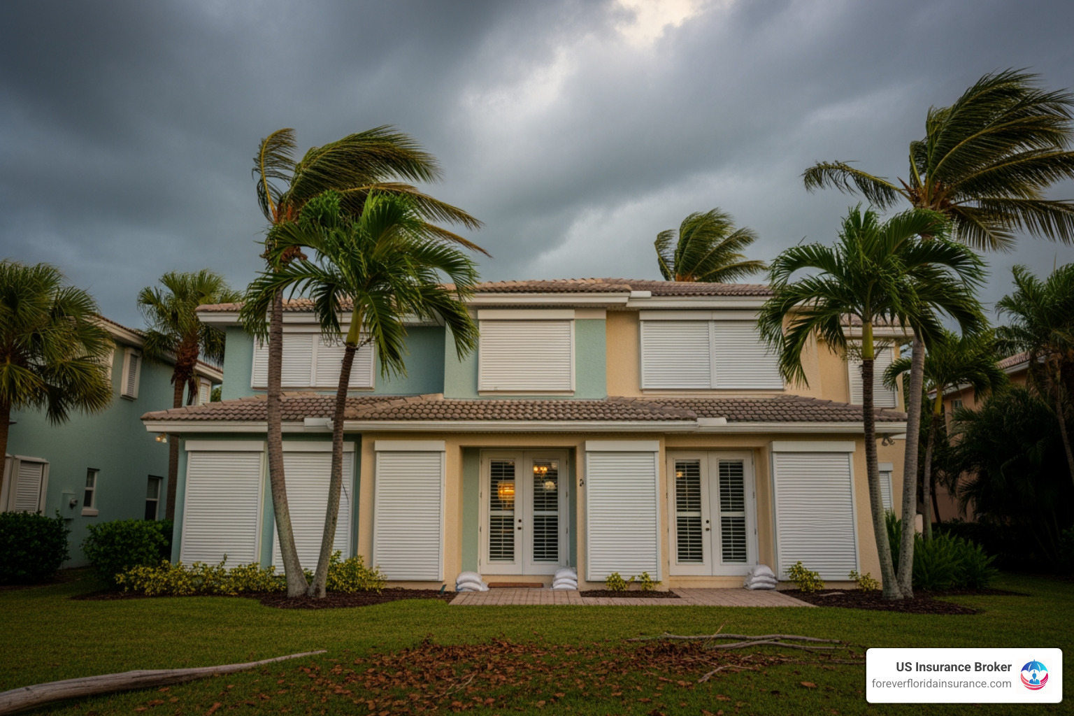 home with hurricane shutters installed - florida homeowners insurance policy