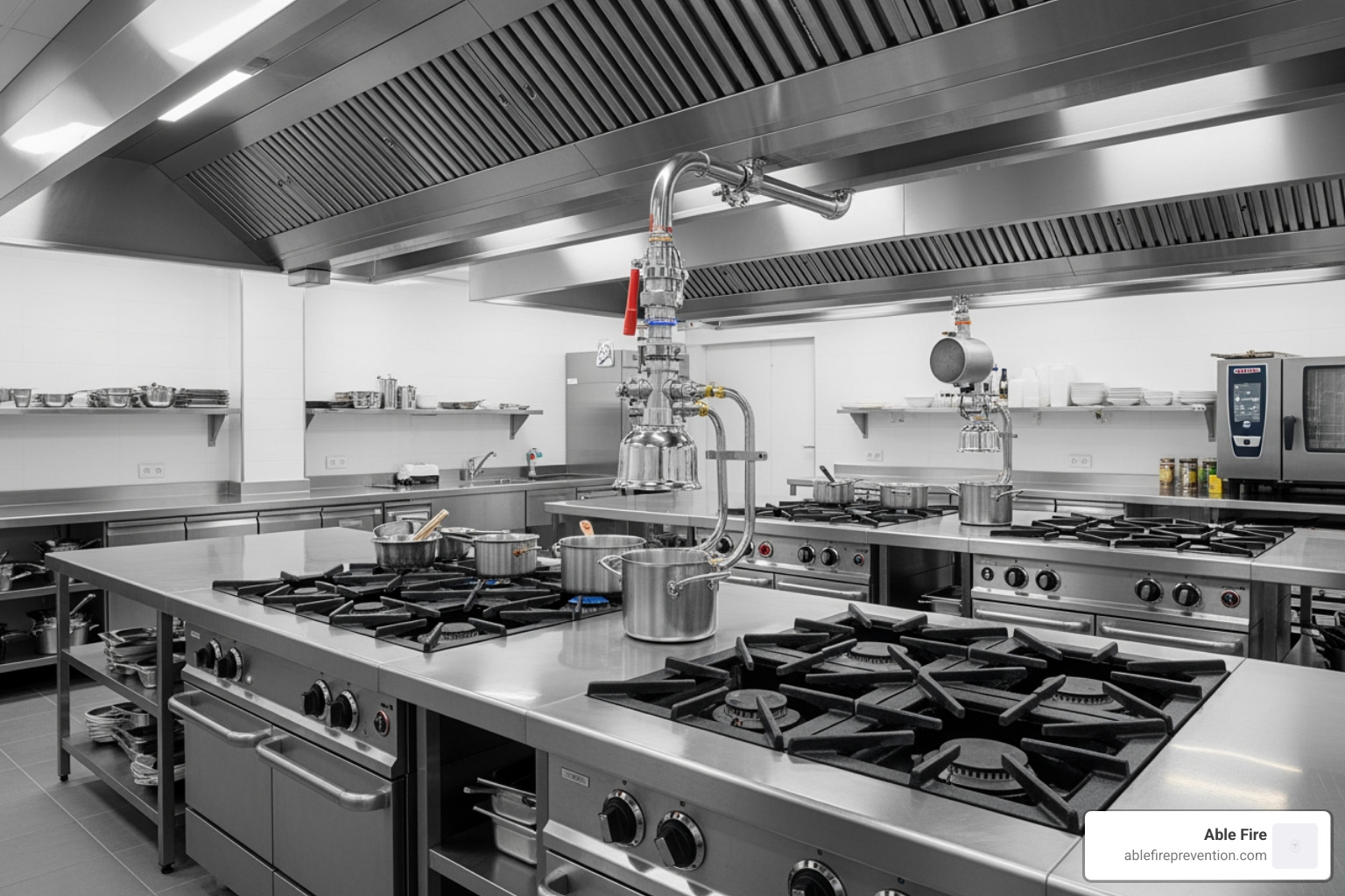 A graphic displaying the UL 300 and NFPA logos, signifying compliance with essential fire safety standards for commercial kitchen equipment - commercial vent hood with fire suppression