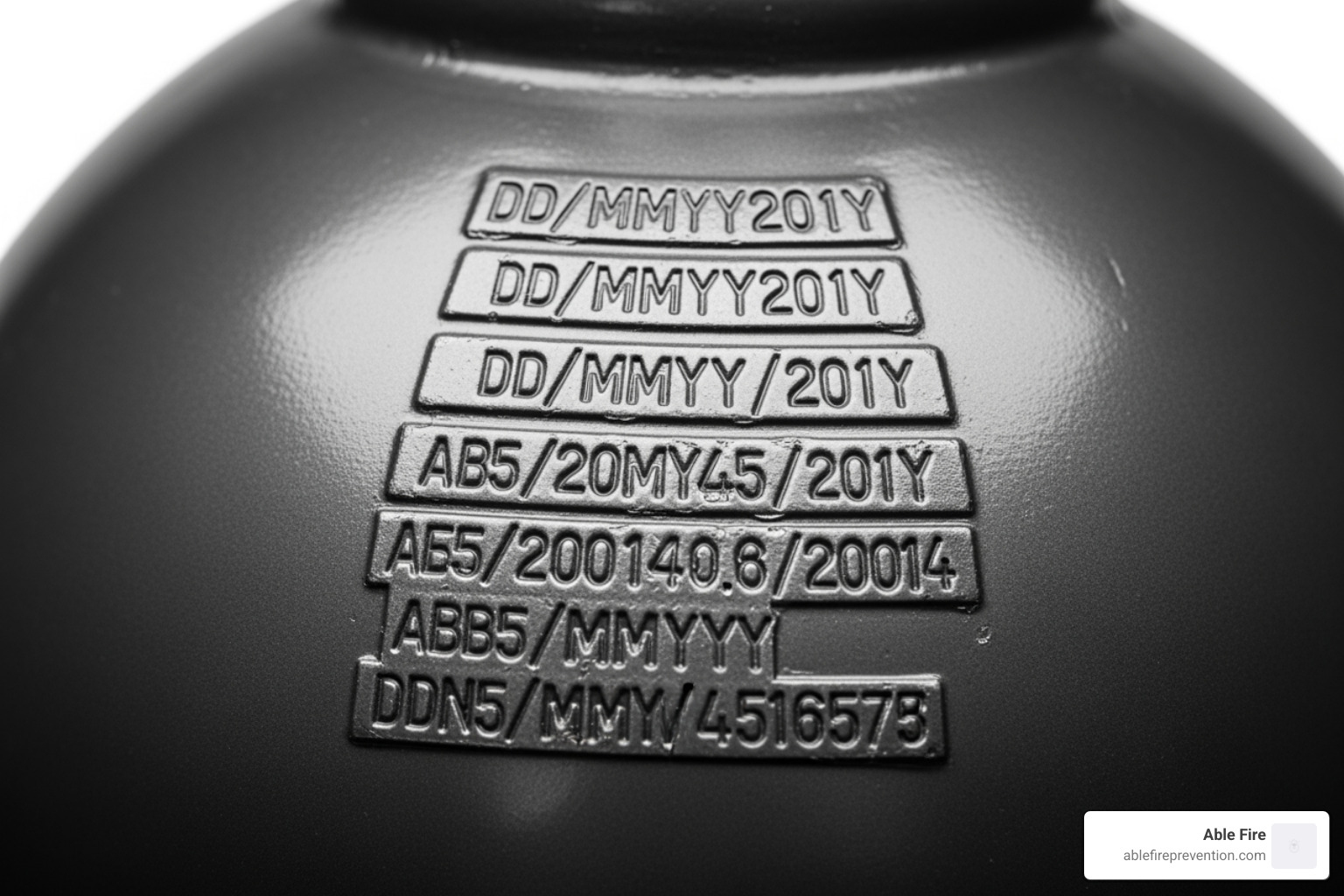 Close-up of a CO2 tank's shoulder showing markings and dates - CO2 tank exchange
