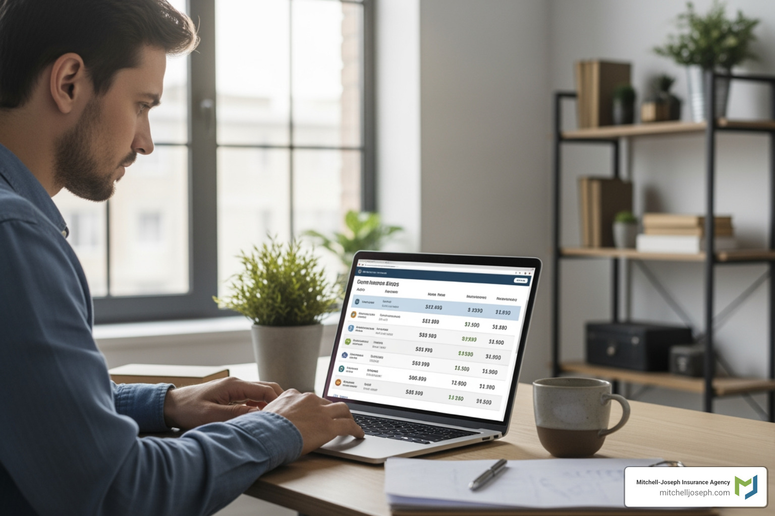 A person comparing insurance quotes on a laptop, highlighting the ease of online comparison. - New York home insurance quotes A person comparing insurance quotes on a laptop, highlighting the ease of online comparison. - New York home insurance quotes