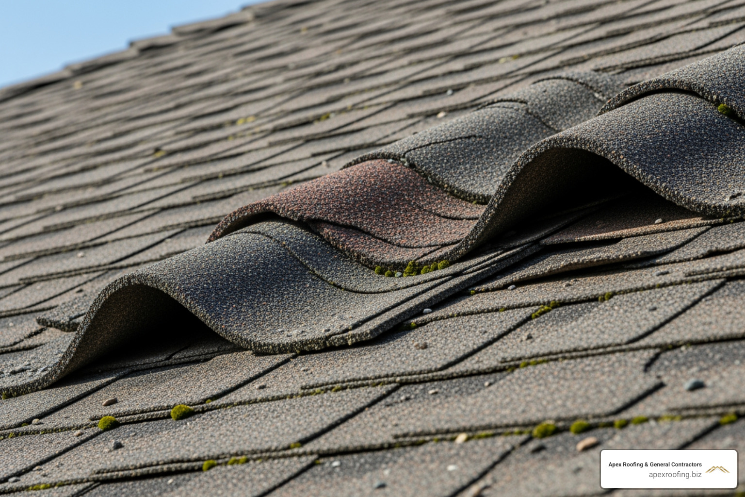 of curling and cracked asphalt shingles - Roof inspection Shavano Park TX