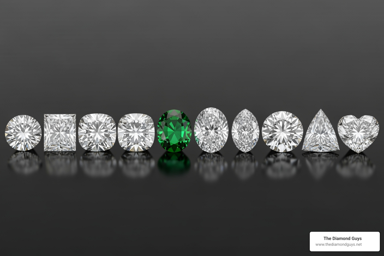 popular diamond shapes side-by-side - 1 carat man made diamond