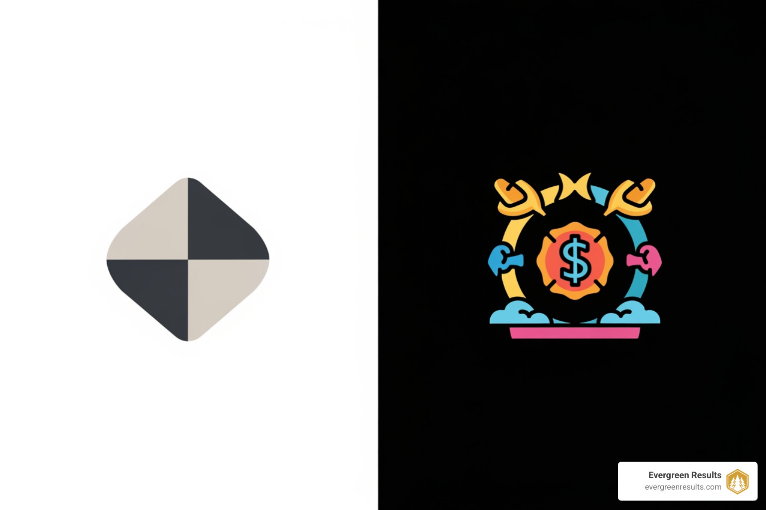comparing a generic logo with a descriptive one - Drive website traffic