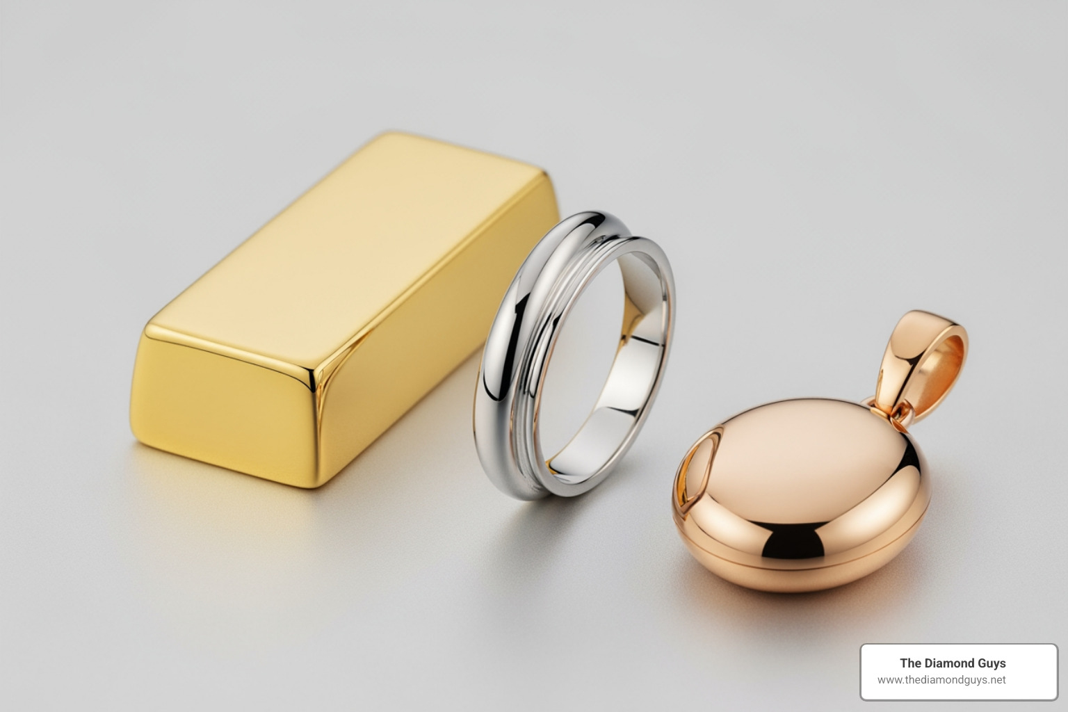 18k yellow gold, white gold, and rose gold side-by-side - 18k gold tennis bracelet