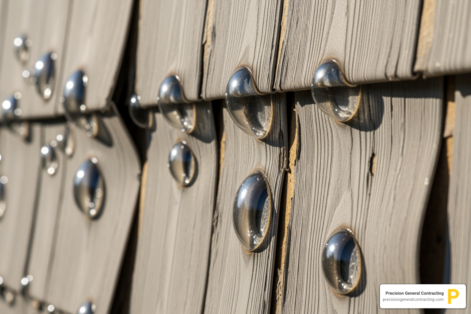a close-up on warped and bubbling vinyl siding - siding repair contractors