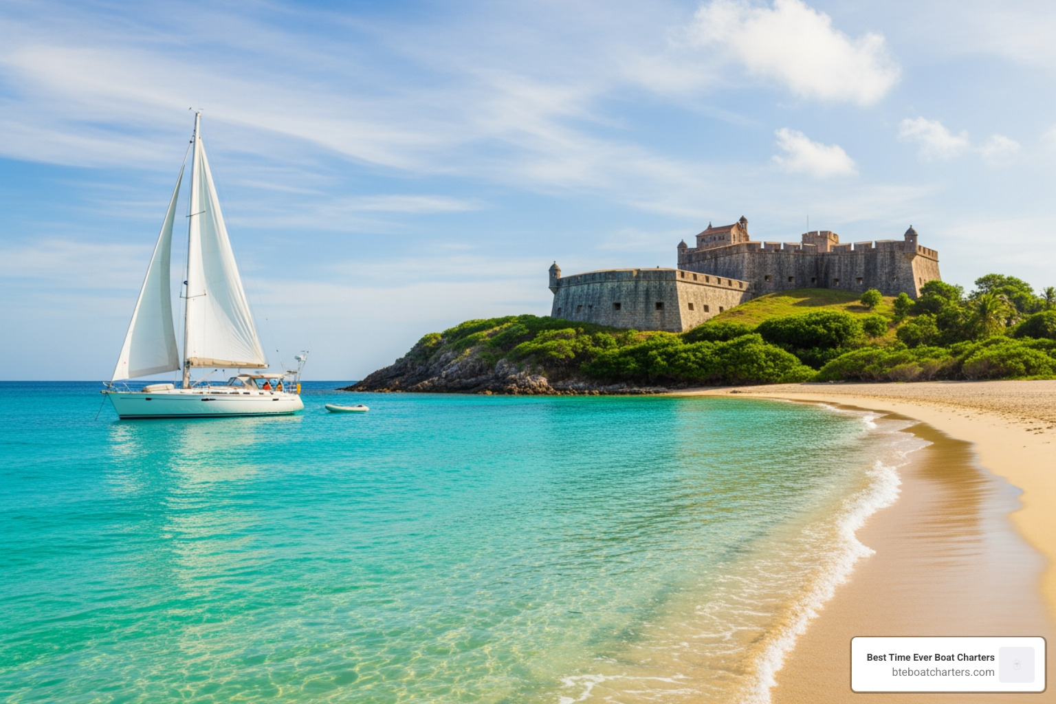 a sailboat anchored near the Dry Tortugas - charter sailboat florida keys