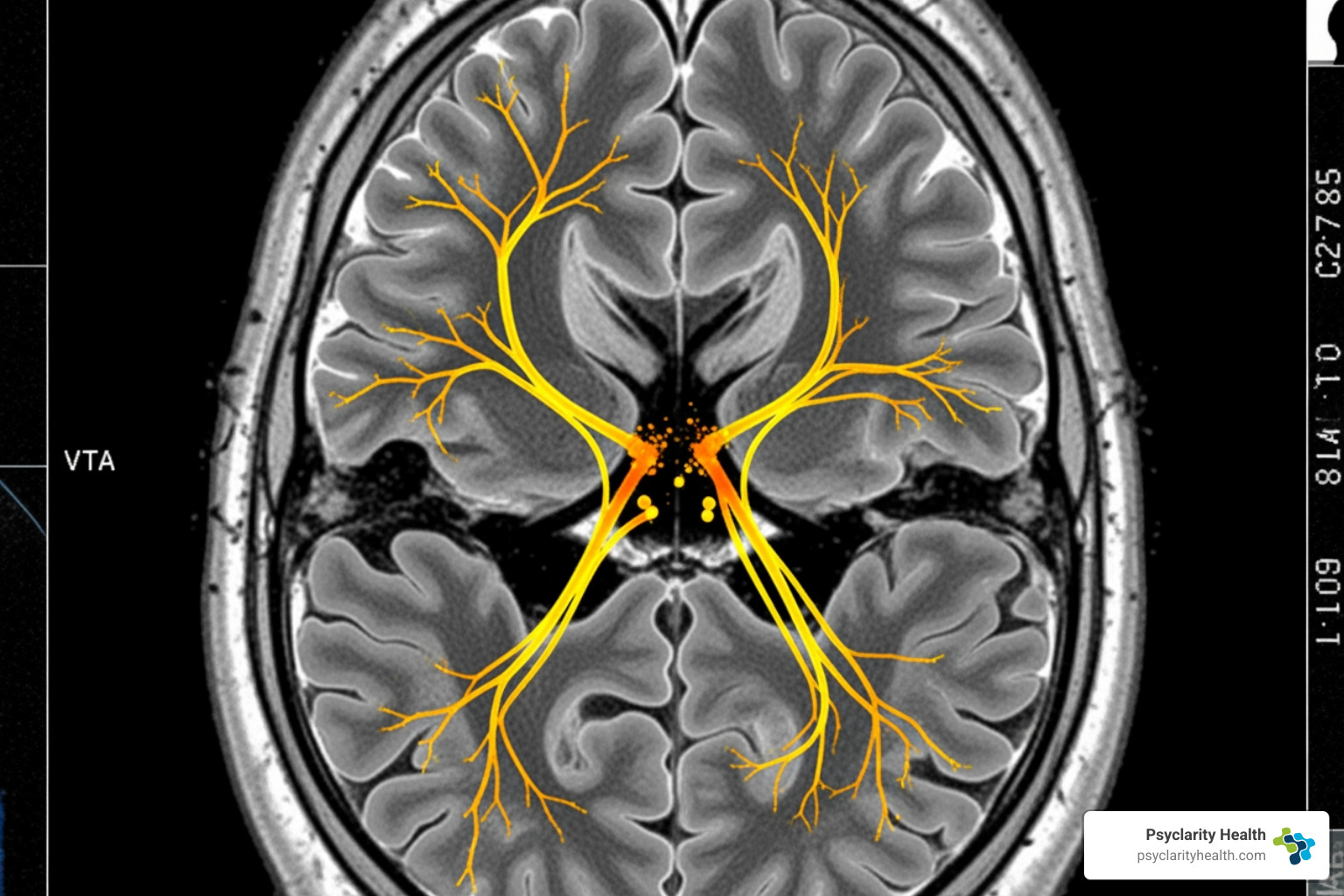 brain scan with highlighted reward pathways - digital addiction help