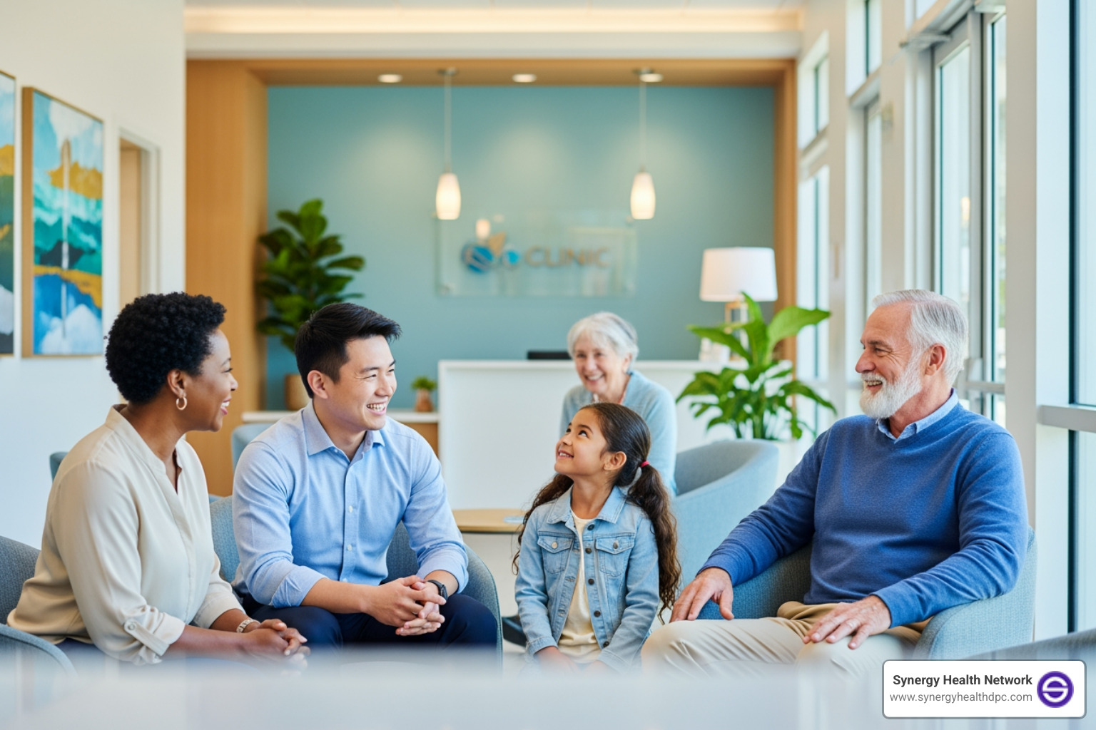 diverse group of happy patients - direct primary care in my area