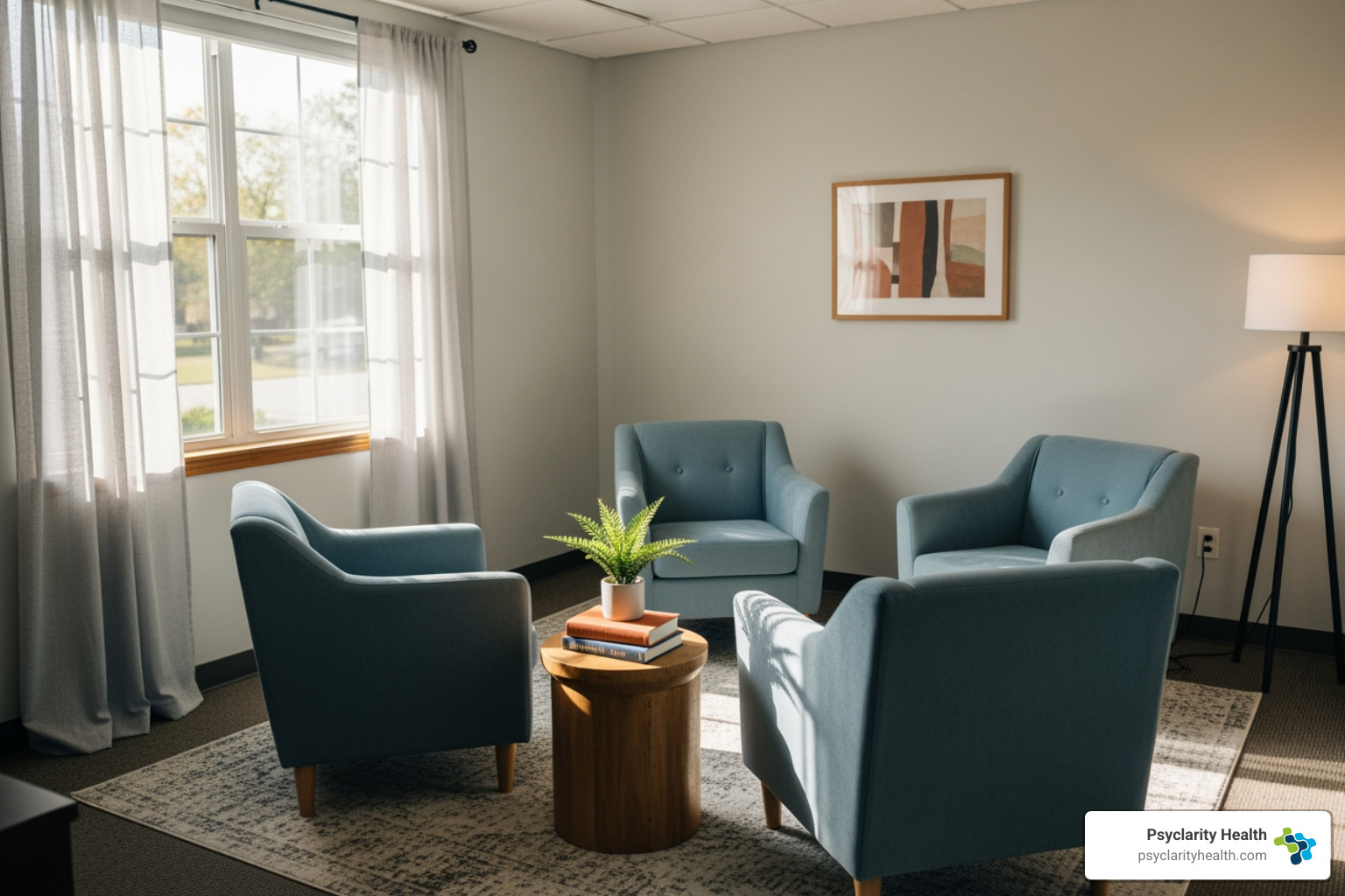 peaceful therapy room with natural light - Individual Therapy for Trauma