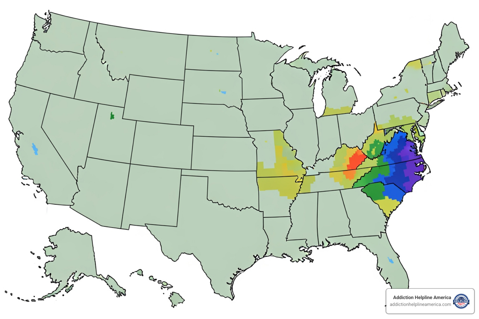 map of the US highlighting states with high overdose rates - addiction and mental health hotline map of the US highlighting states with high overdose rates - addiction and mental health hotline