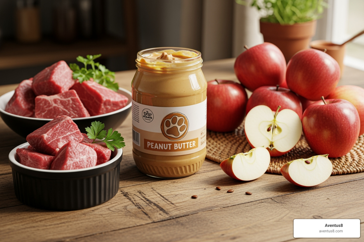 various pet-friendly ingredients like peanut butter, beef, and apples - best-tasting cbd pet treats