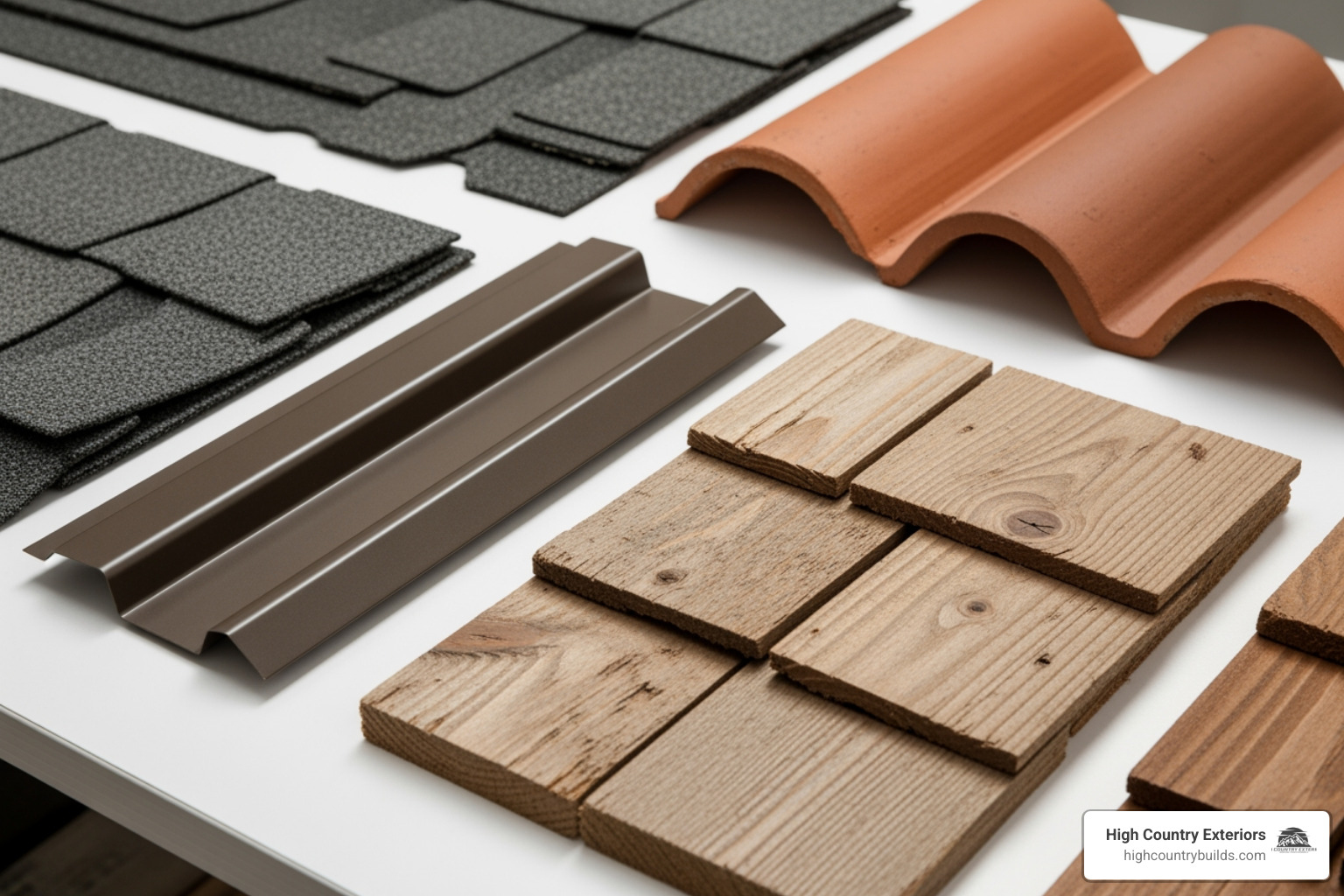Various roofing material samples - Quality residential roofing