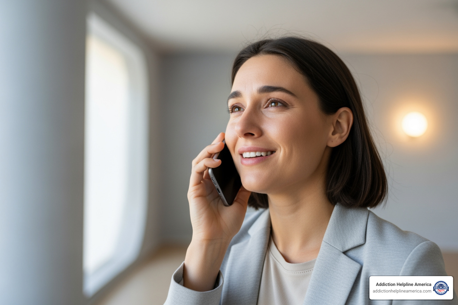 Person on phone looking relieved - Drug Rehab Los Angeles Options Person on phone looking relieved - Drug Rehab Los Angeles Options