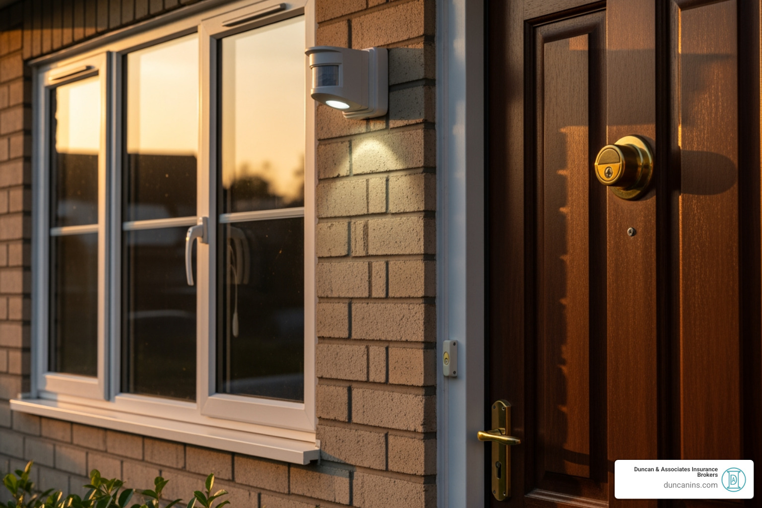 various security features like a deadbolt, window lock, and motion-sensor light - secure rental property