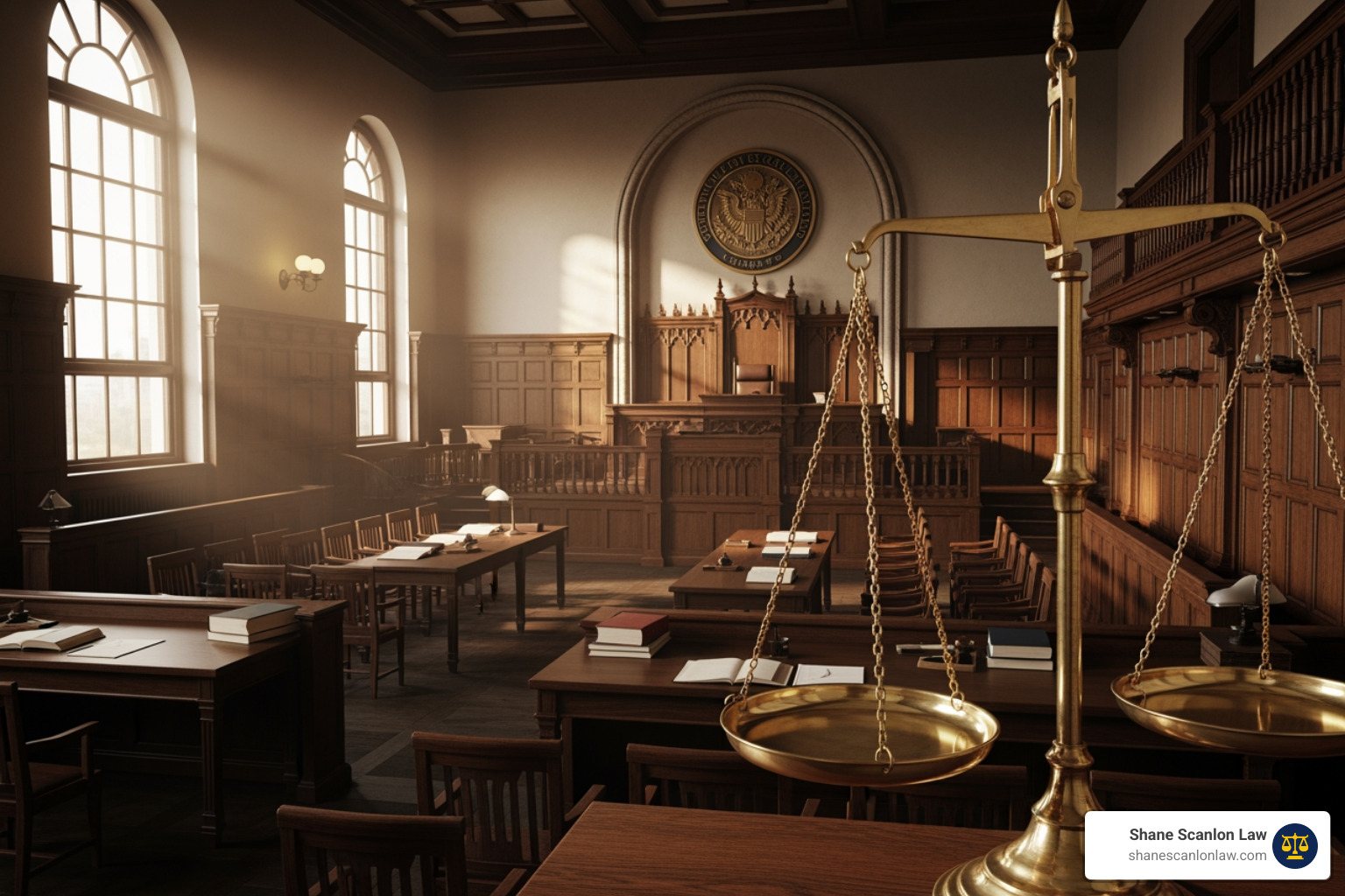 A courtroom with the scales of justice in the foreground - How to fight DUI A courtroom with the scales of justice in the foreground - How to fight DUI