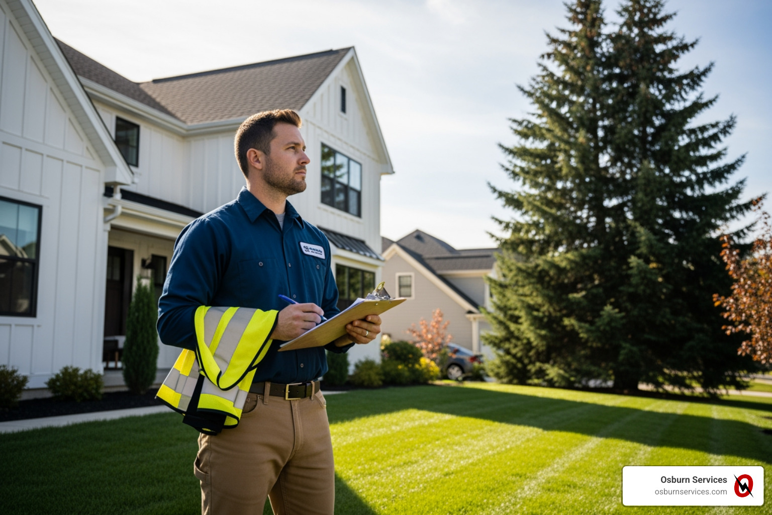 image of a technician performing a site survey - home backup generator installation