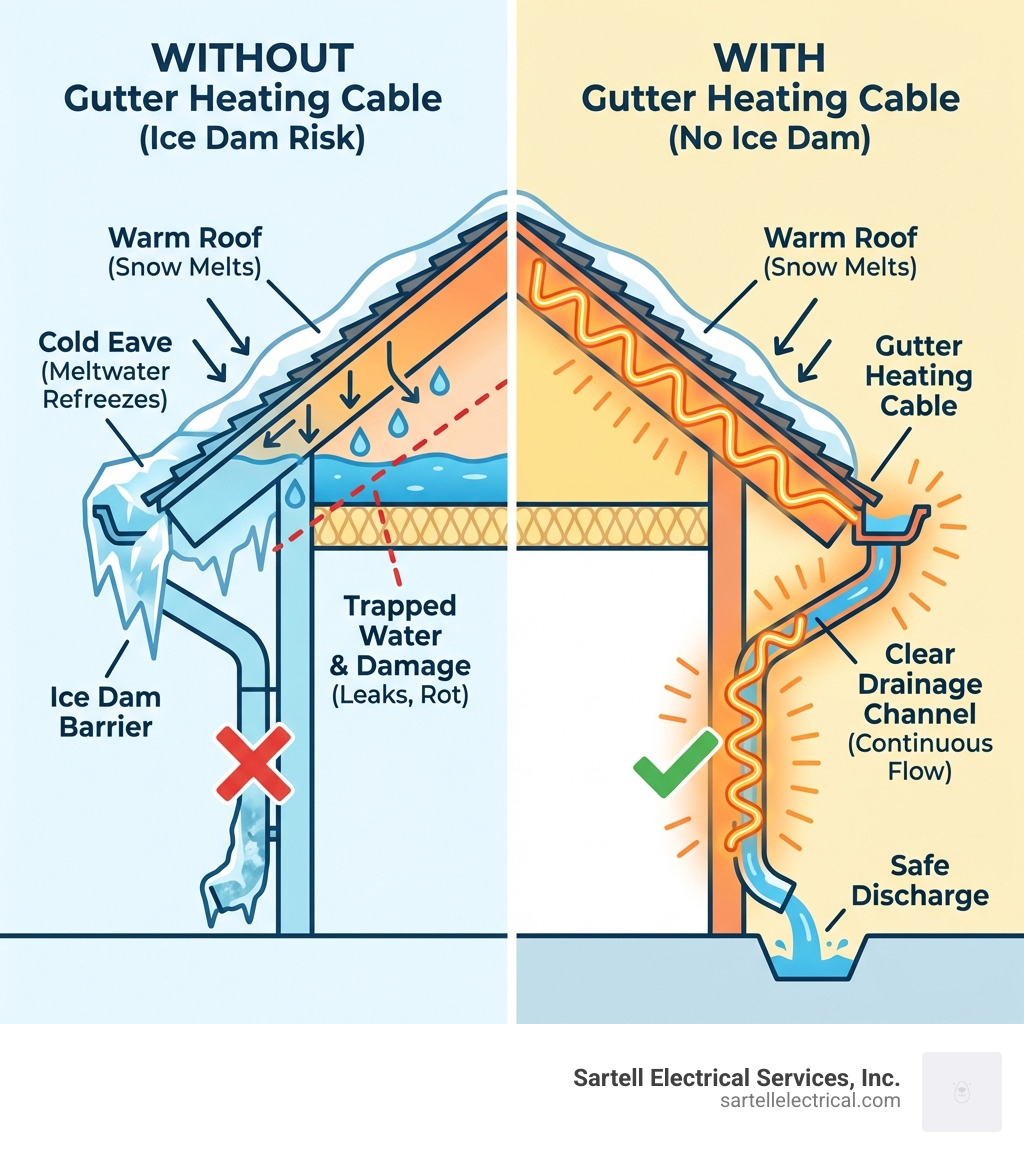 Gutter Heating Cable in Reading, MA | Sartell Electrical