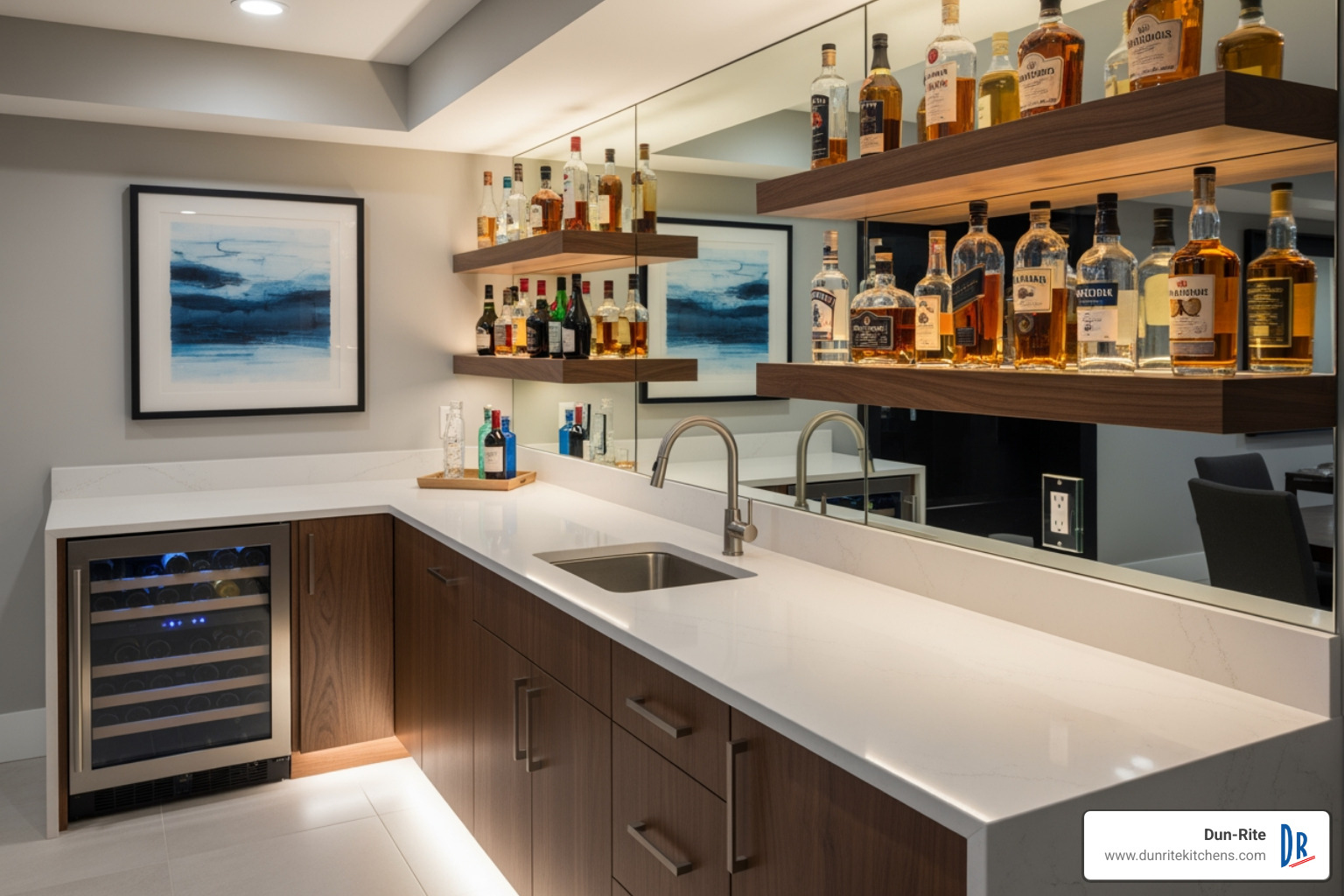 modern basement wet bar - basement finishing Castle Rock