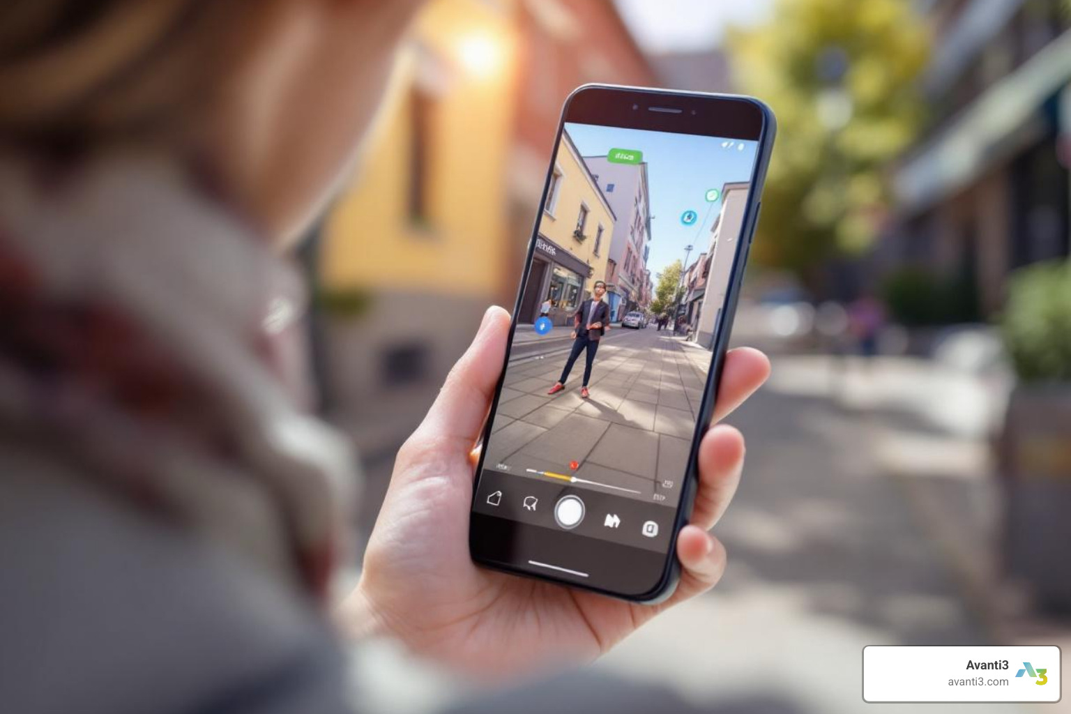 AR interface showing both world-space and screen-space elements - AR experience design AR interface showing both world-space and screen-space elements - AR experience design