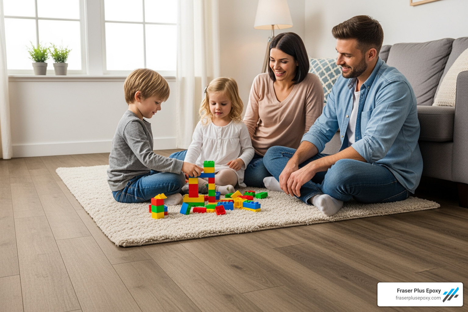 modern kitchen with luxury vinyl plank flooring - Affordable durable flooring