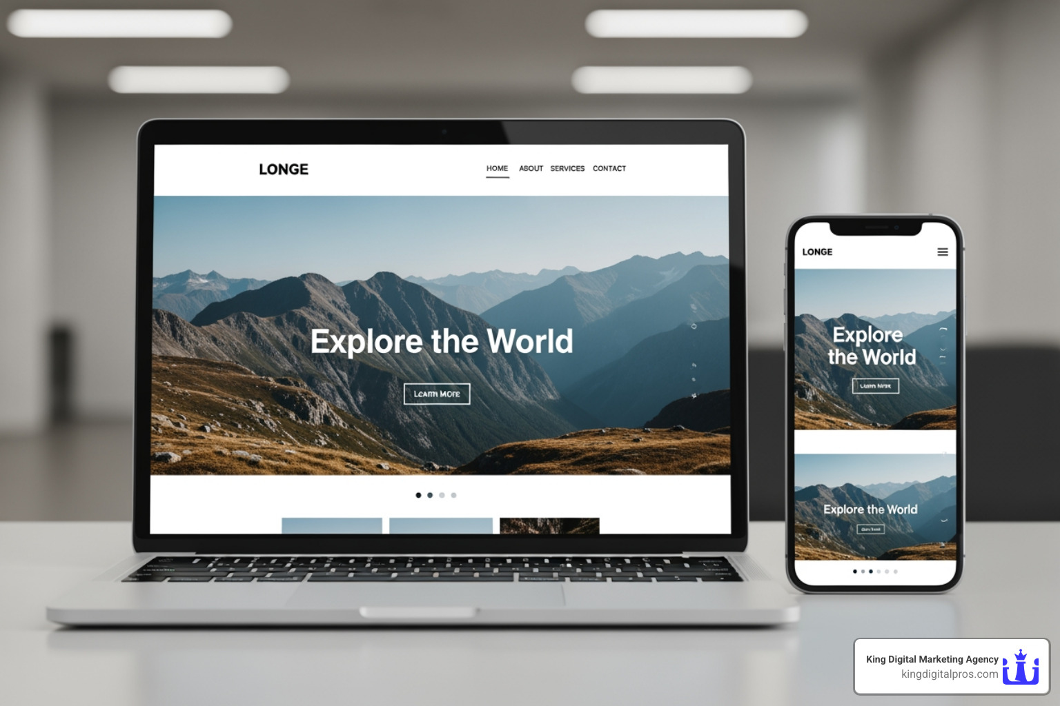 clean, modern website on laptop and phone - Digital marketing for startups Clean, Modern Website On Laptop And Phone - Digital Marketing For Startups