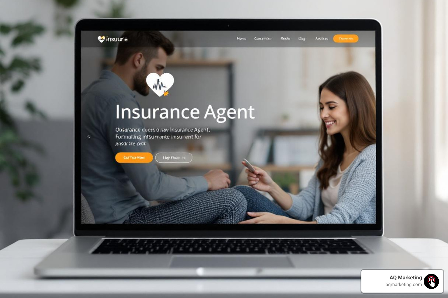 A friendly insurance agent helping a couple understand their policy, symbolizing a website that generates leads and builds relationships in Massachusetts. - insurance agent website design A friendly insurance agent helping a couple understand their policy, symbolizing a website that generates leads and builds relationships in Massachusetts. - insurance agent website design