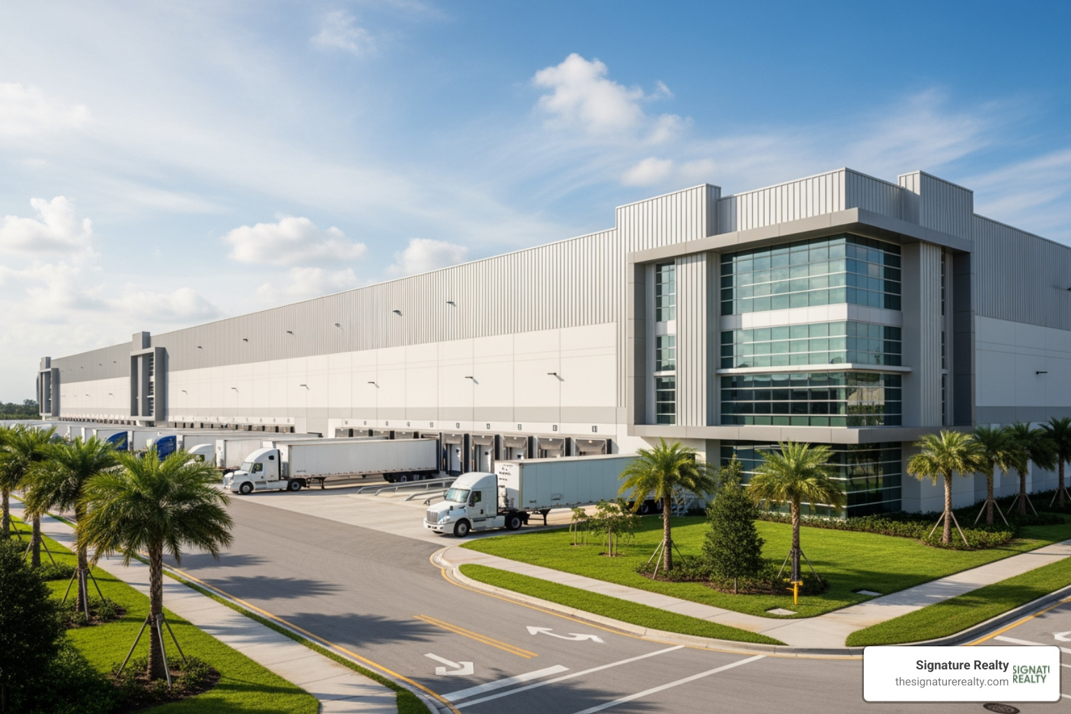 Modern warehouse facility in the Doral area - Miami commercial real estate trends Modern warehouse facility in the Doral area - Miami commercial real estate trends