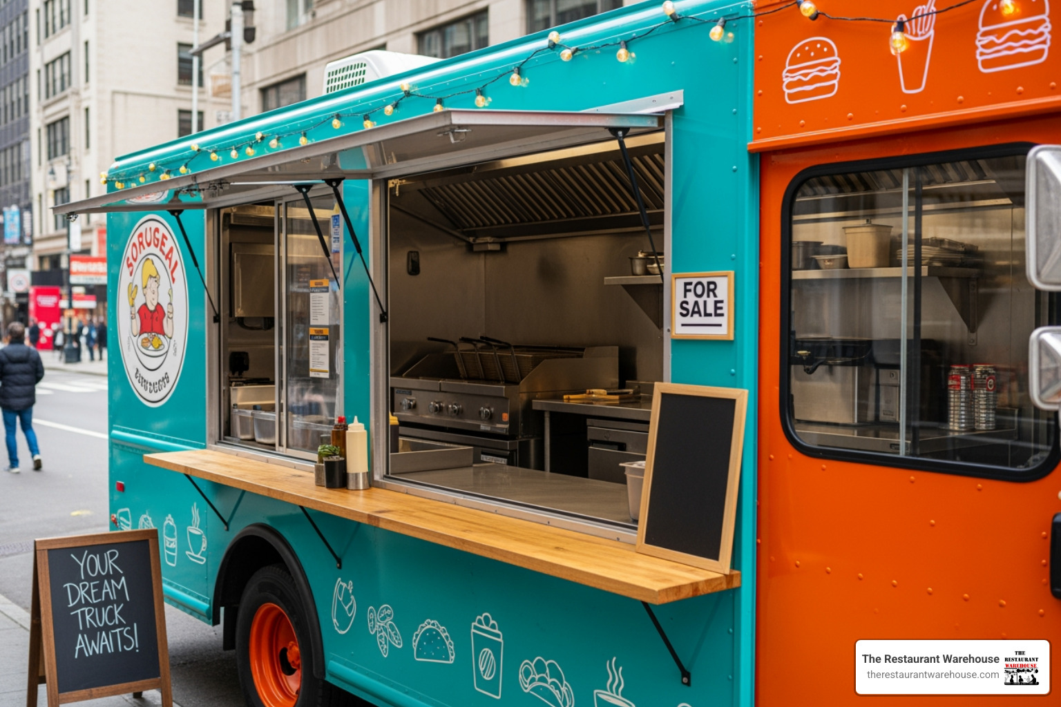 detailed 3D CAD drawing for a food truck interior layout - customized food trucks for sale