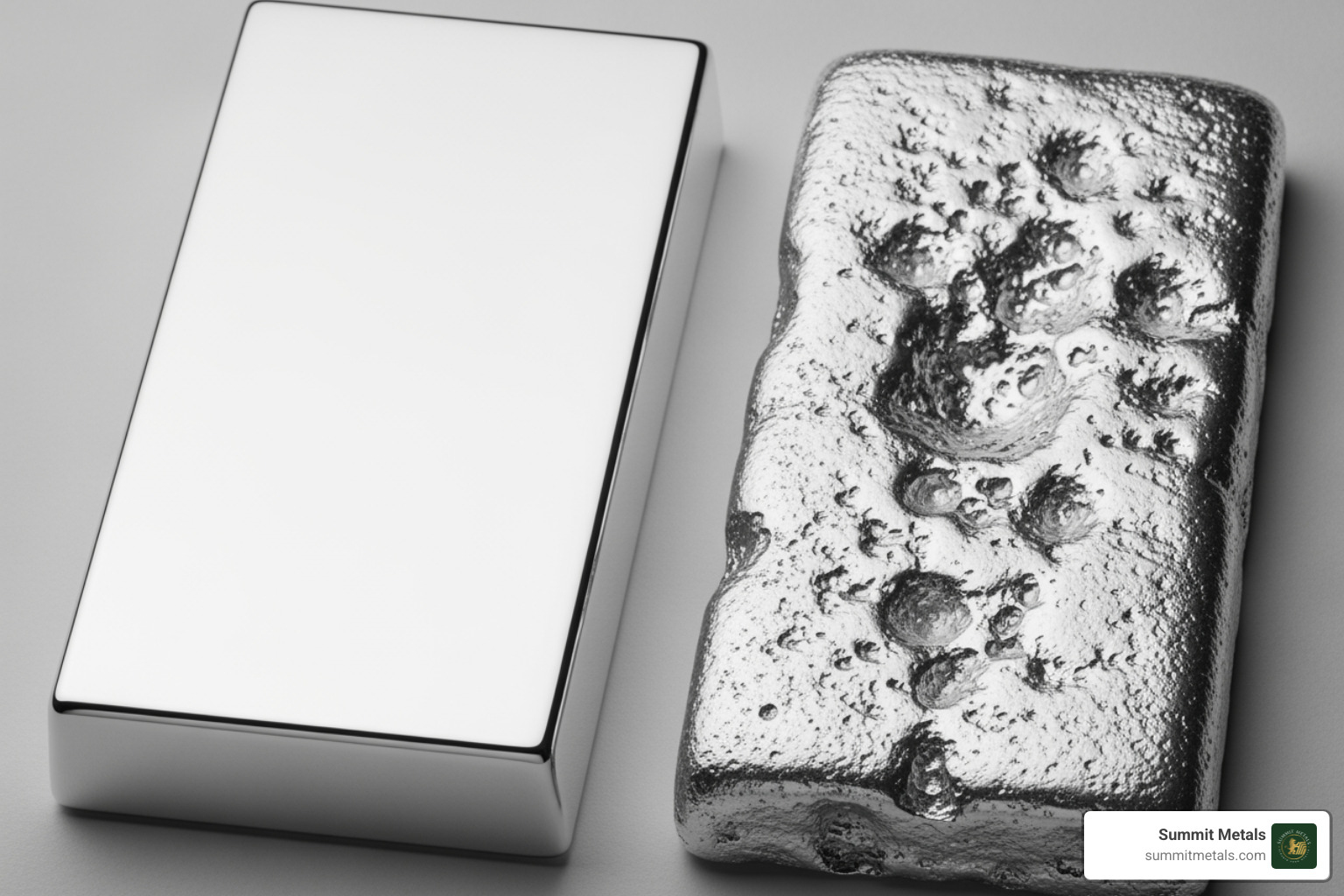 minted vs cast-poured bar - store silver bars