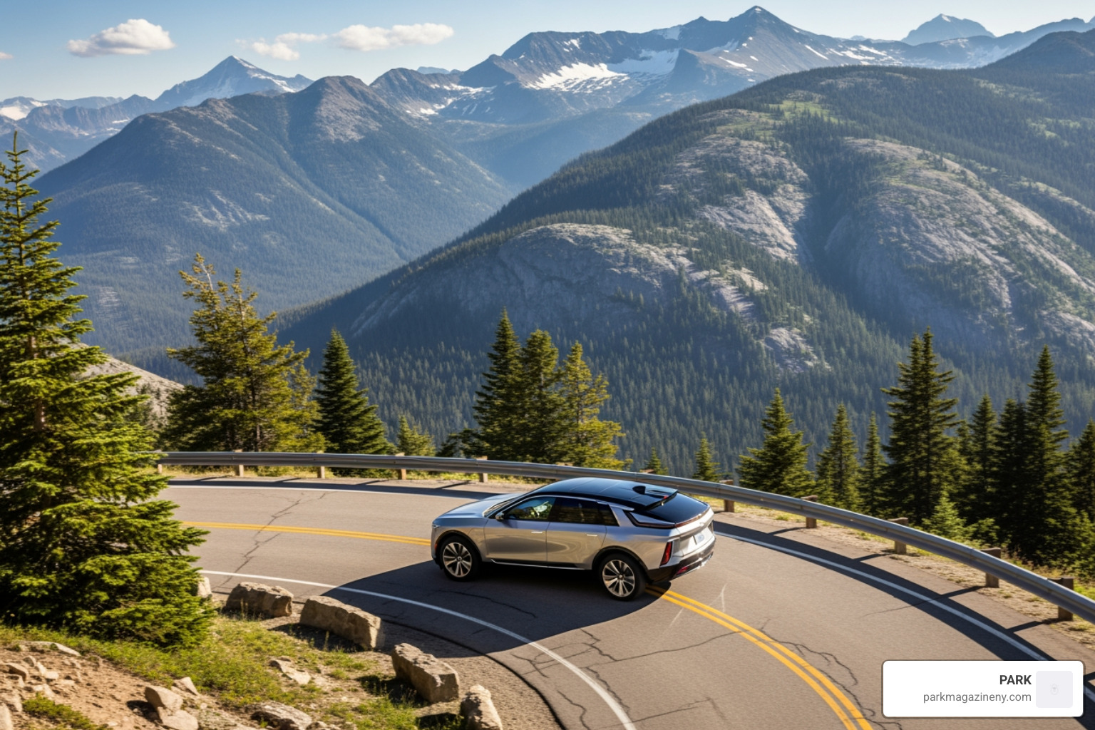 Cadillac Lyriq navigating a scenic, winding road - do the driving modes in cadillac lyriq offer different ranges or battery usages?