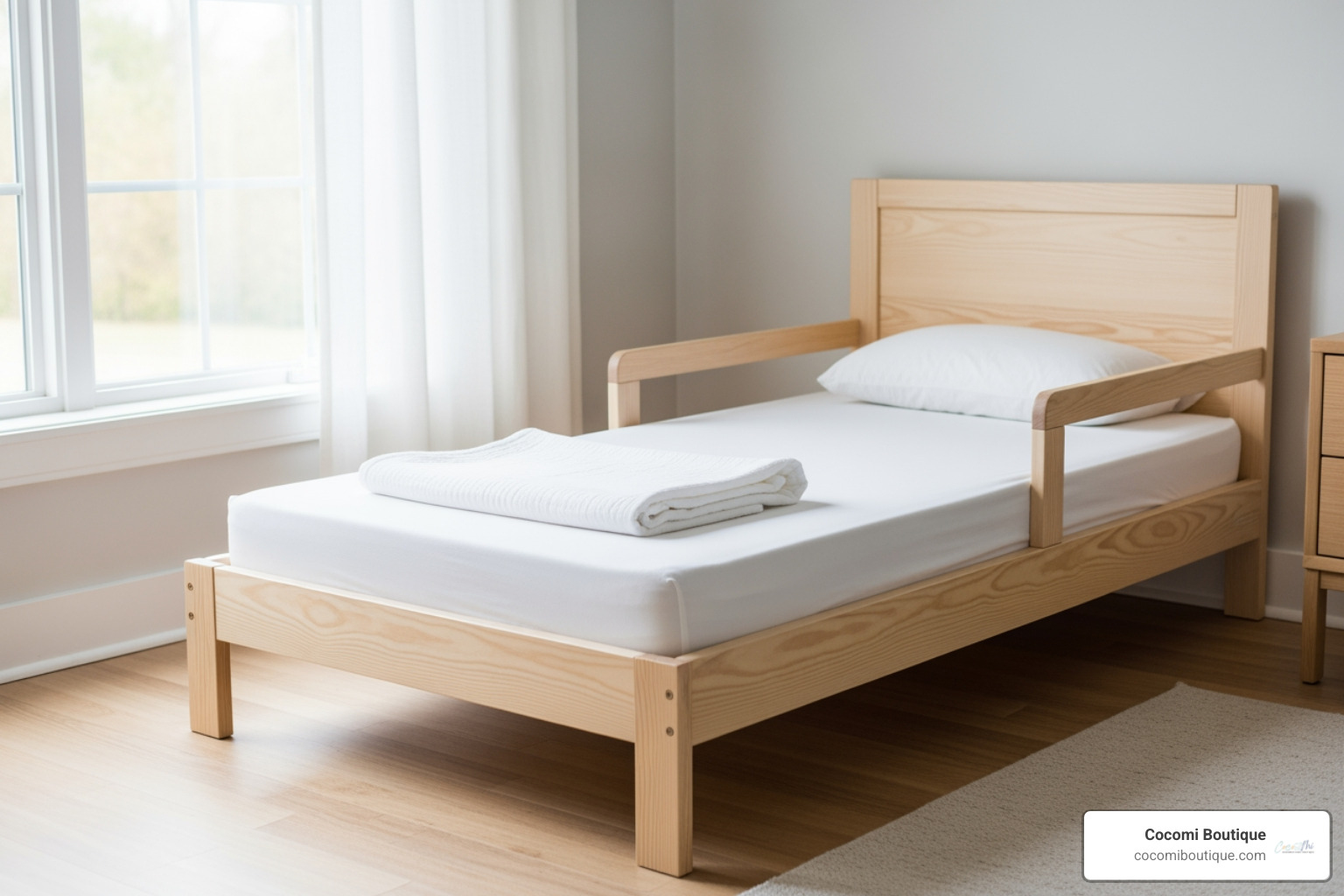 clean, safe toddler bed with muslin blanket - Toddler muslin blanket