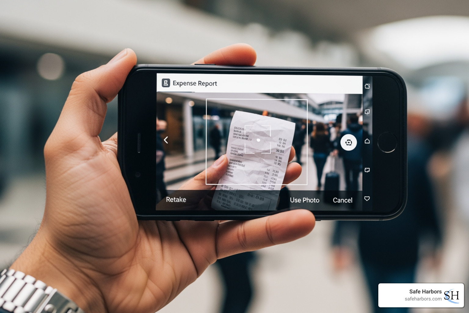 mobile app showing receipt scanning and expense submission on the go - Spend management solutions