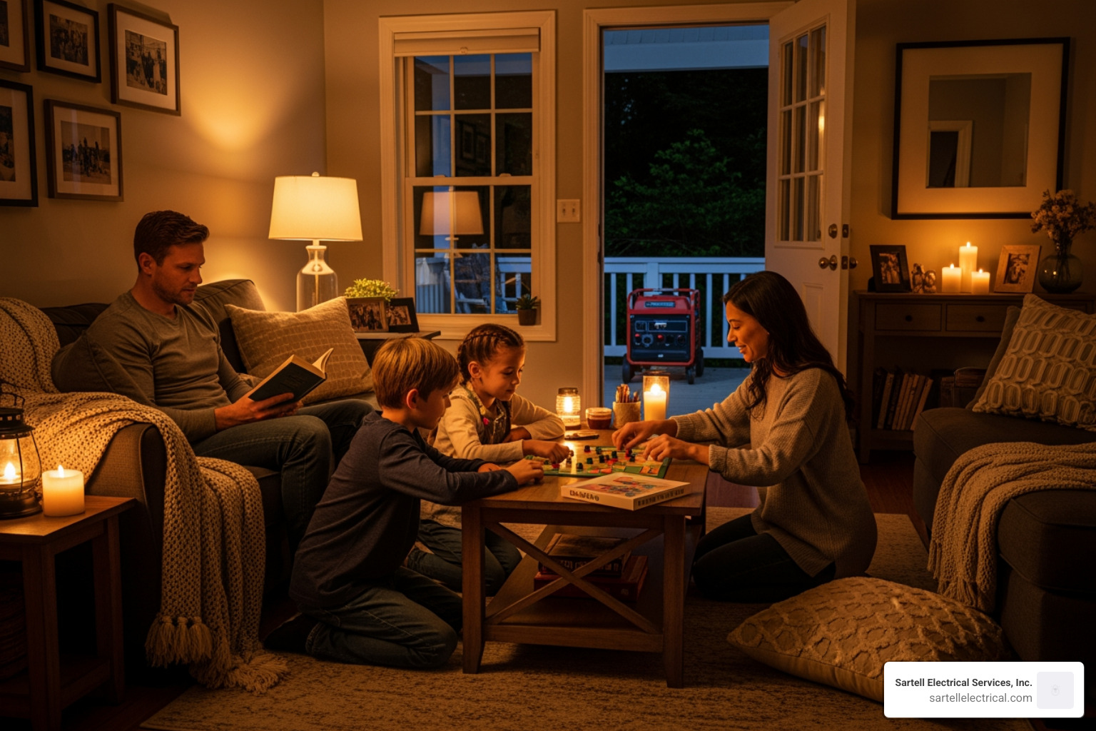 family enjoying normal life during a power outage - Generator installation MA