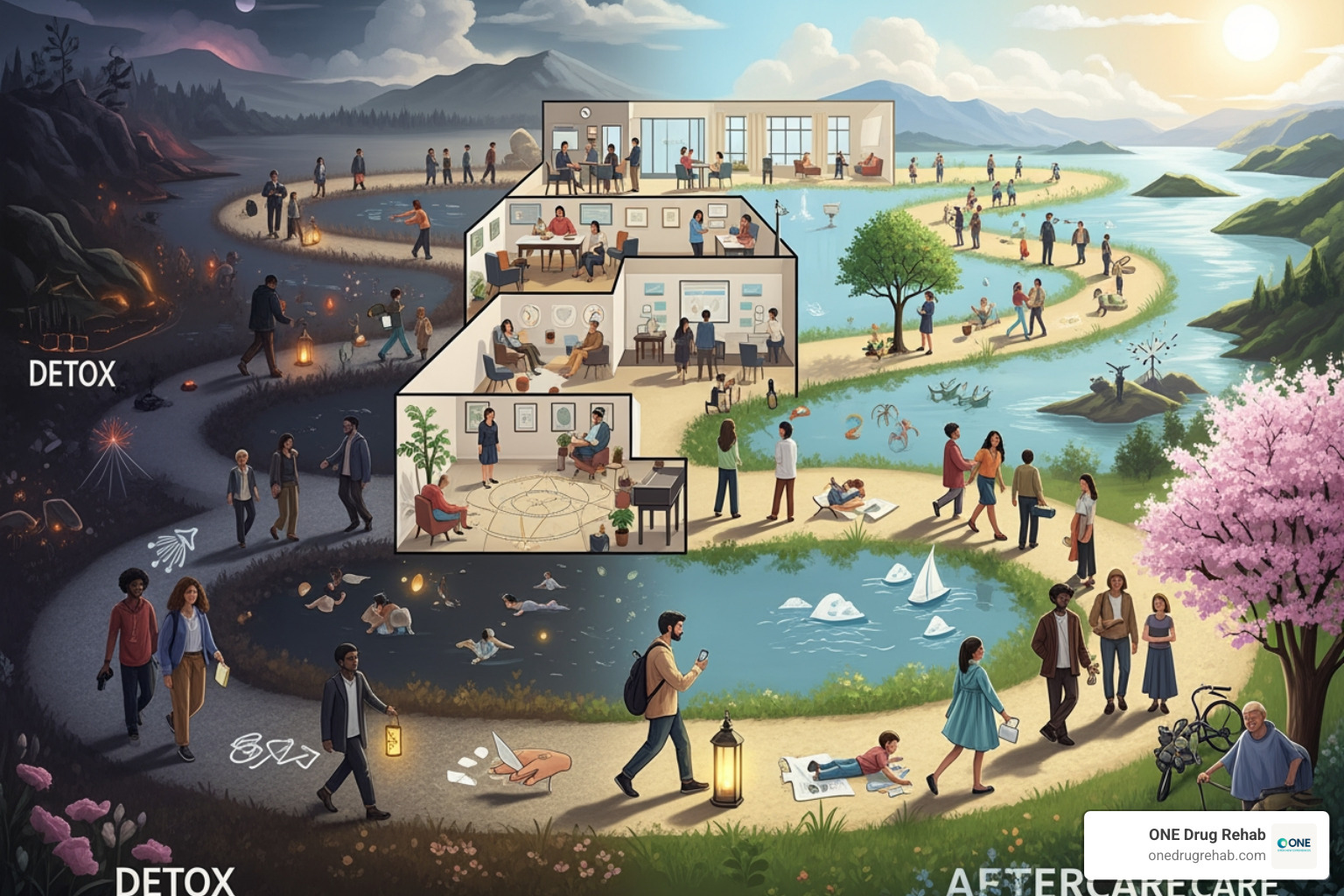 Continuum of care from detox to aftercare - drug rehab directory