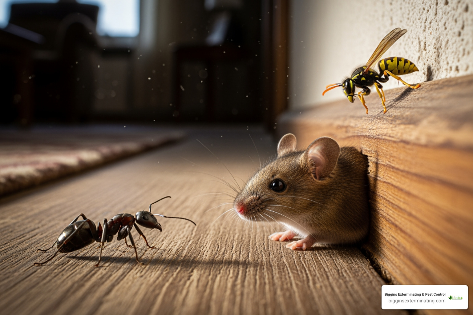 common Massachusetts pests like carpenter ants, mice, and wasps - Expert pest services