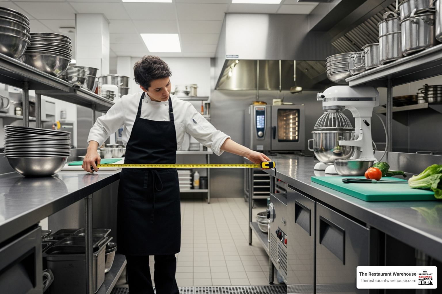 person measuring refrigerator space - affordable refrigerator