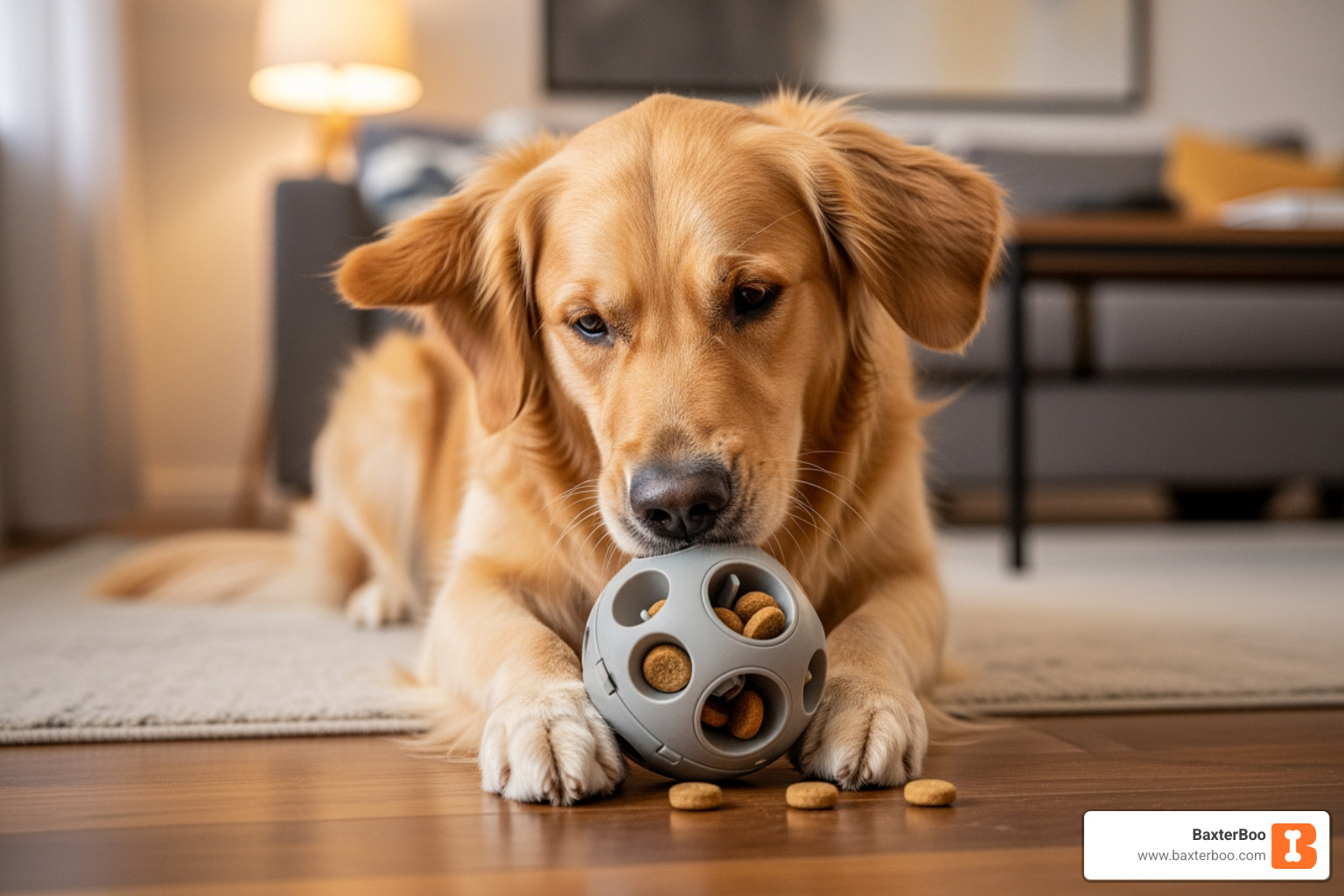 dog engaged with a puzzle toy - calming toys for dogs dog engaged with a puzzle toy - calming toys for dogs