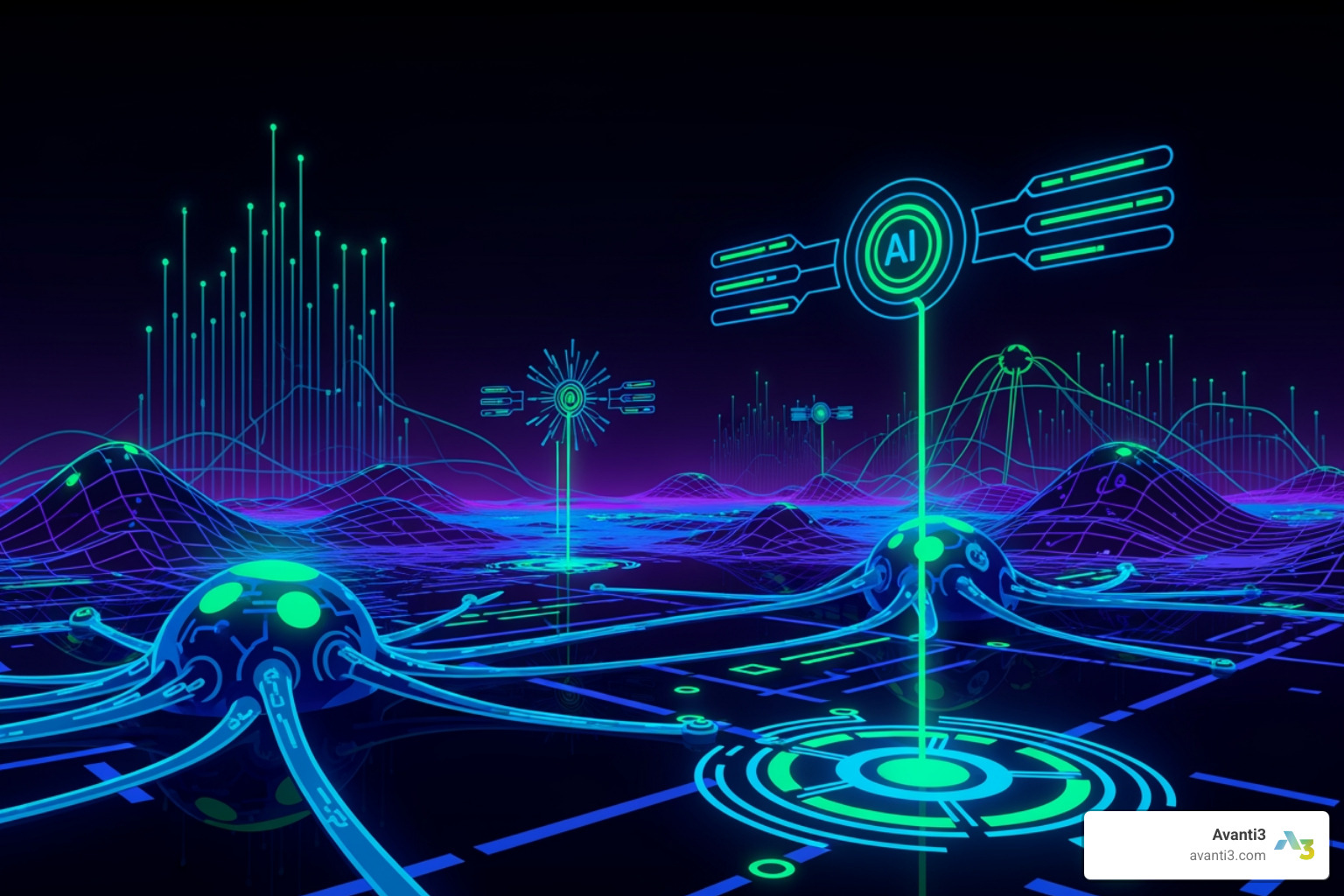 A futuristic graphic representing AI and the future of SEO - ai content generation seo