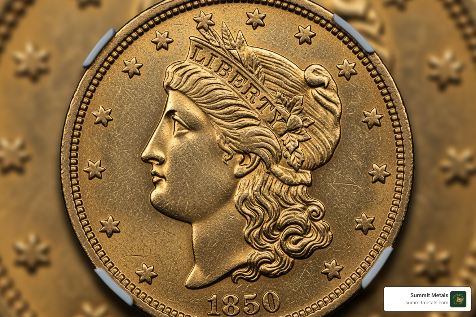 1850 $20 liberty gold double eagle