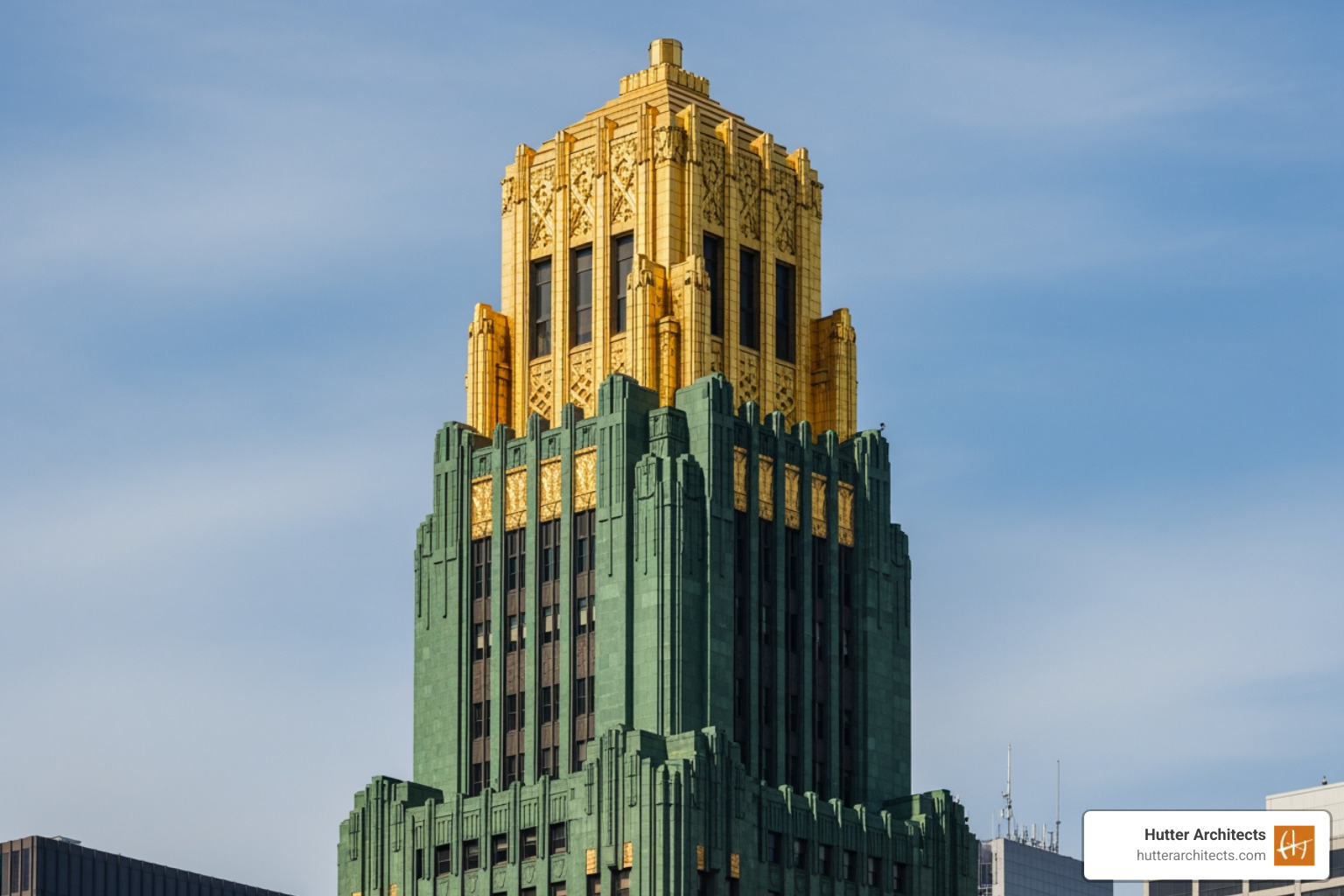 Carbide and Carbon Building gold top - architecture in Chicago