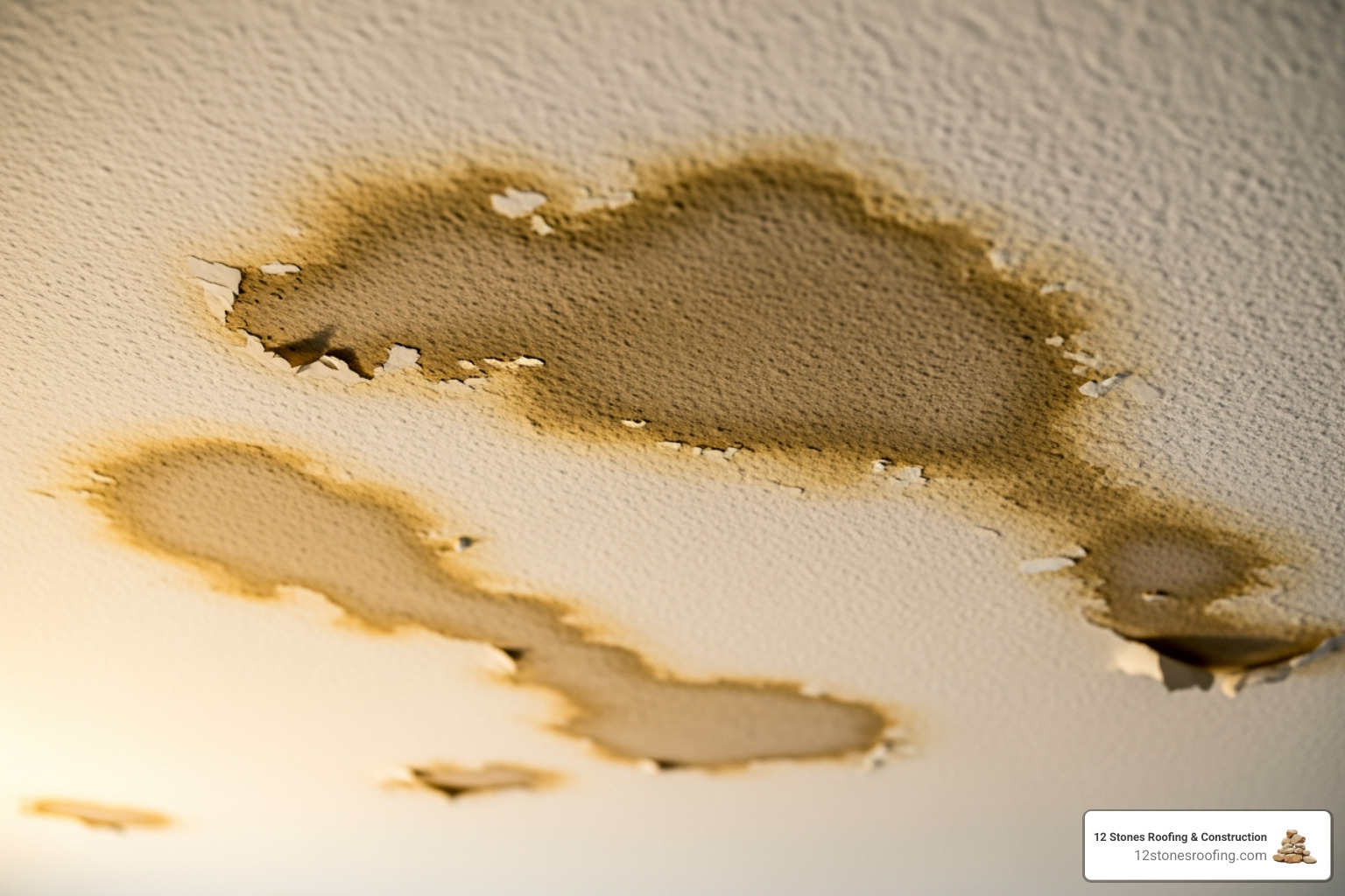 dark water stains on a ceiling - independent roof inspectors near me