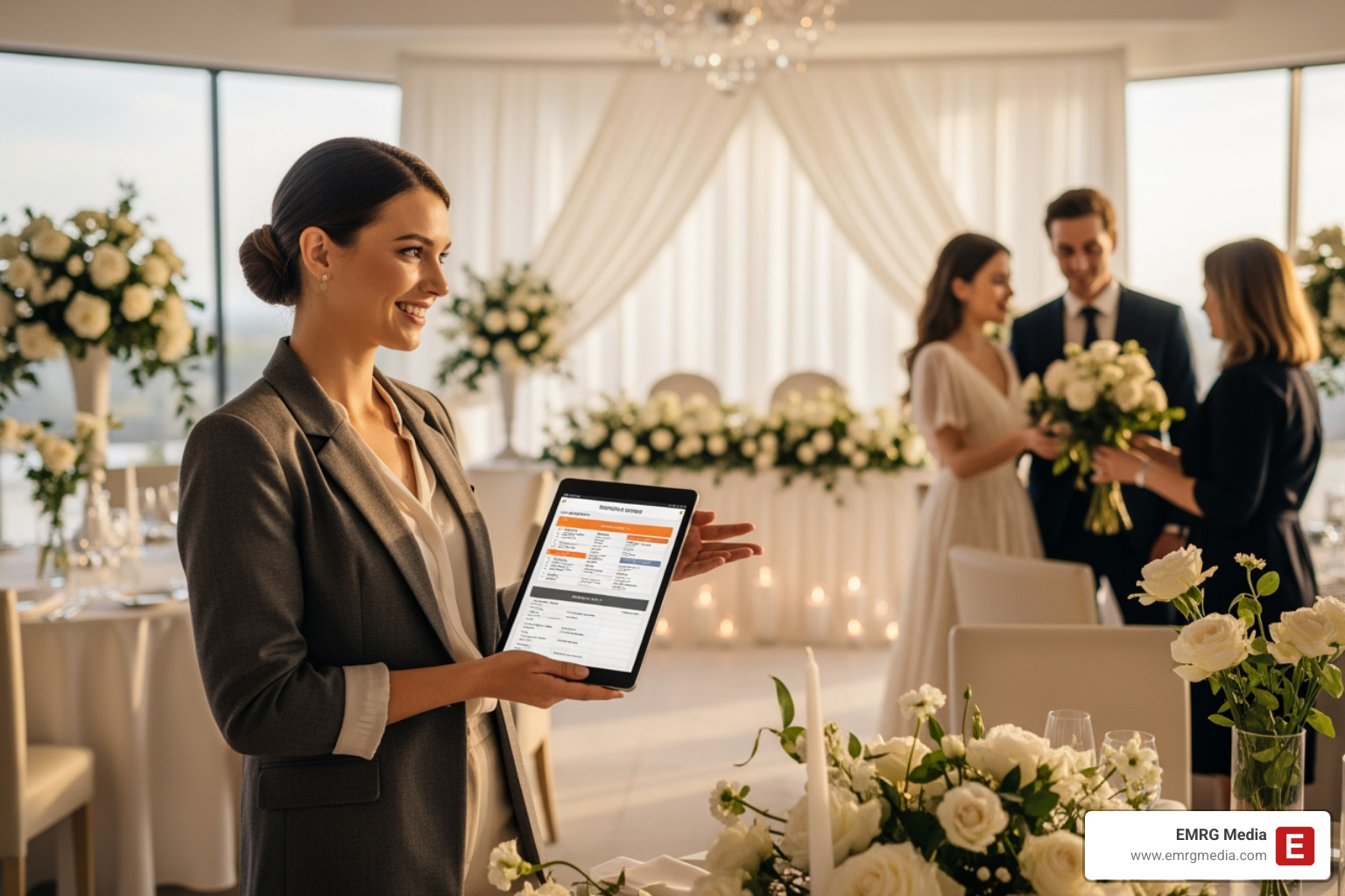Wedding planner coordinating with vendors at a venue - how much does a wedding coordinator cost Wedding planner coordinating with vendors at a venue - how much does a wedding coordinator cost