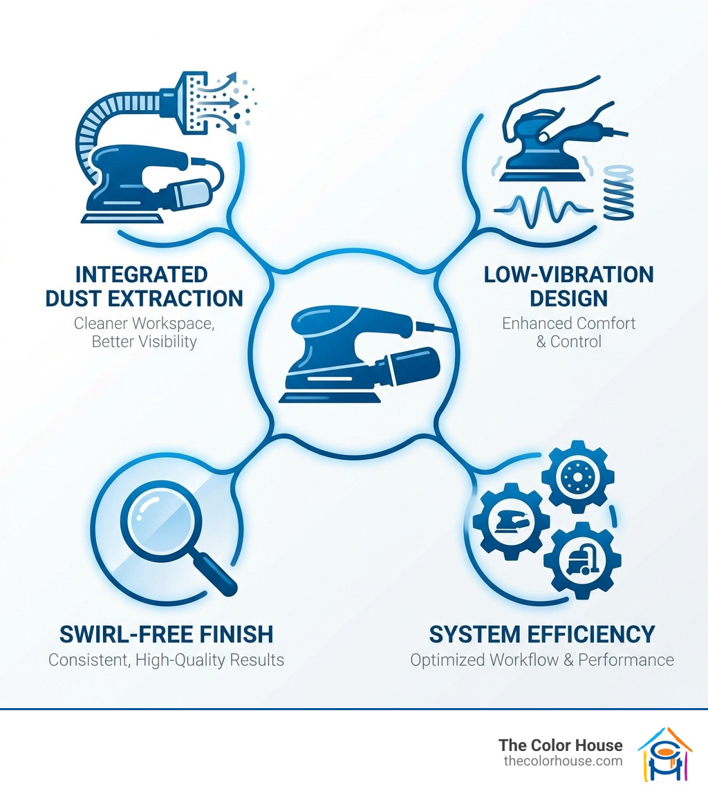 the cordless ETSC 125 being used in a hard-to-reach area - festool random orbital sander