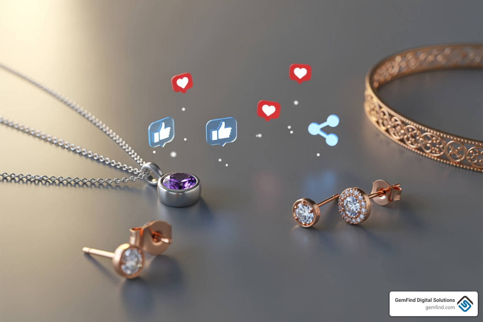 Meta Business Suite dashboard showing an ad campaign setup - Facebook ads jewelry