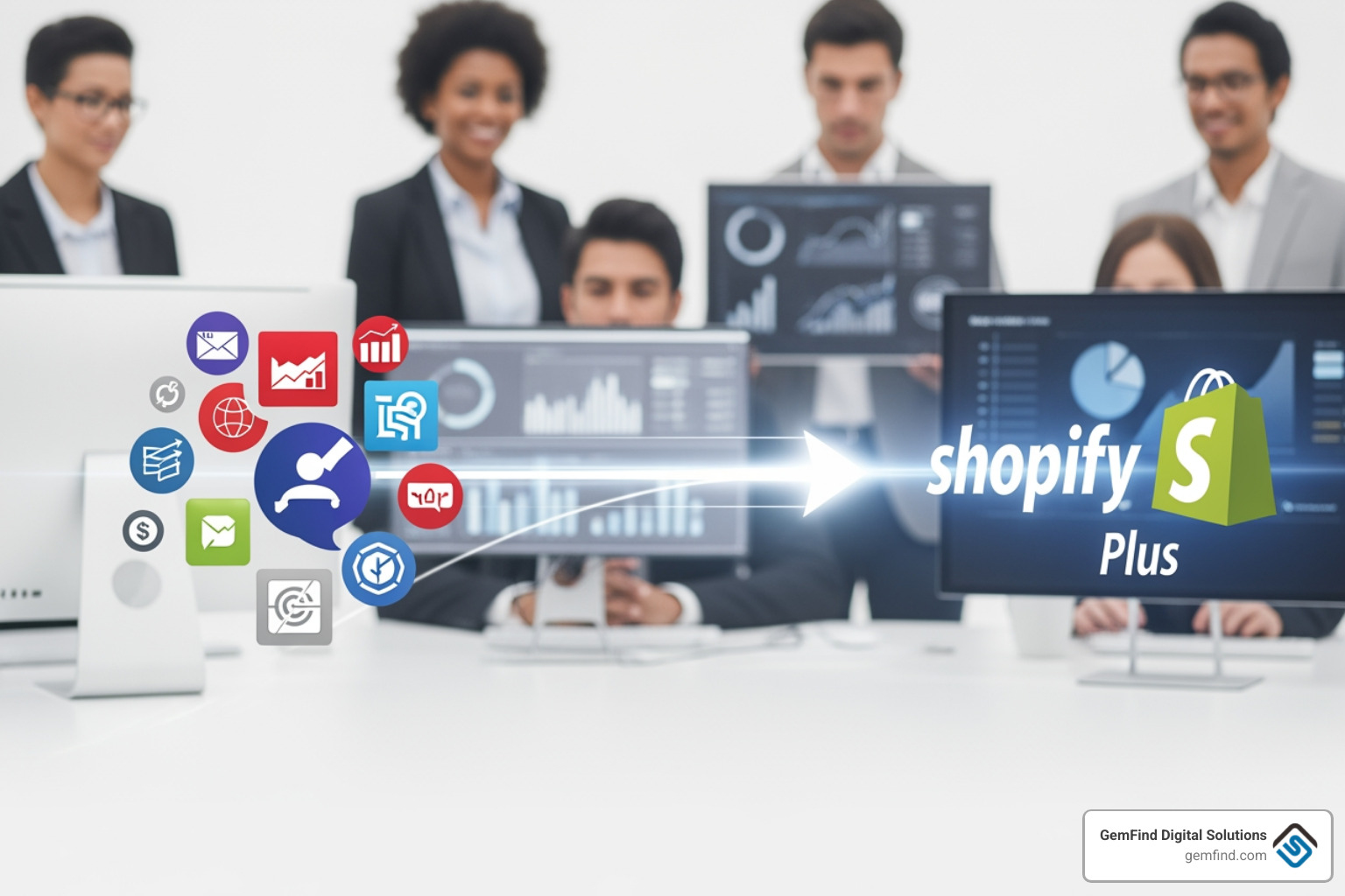 Flowchart detailing the 5 migration steps: 1. Plan & Prepare, 2. Data Transfer & Validation, 3. Design, Develop & Optimize, 4. Test & Launch, 5. Post-Migration Support - Shopify Plus migration services Flowchart detailing the 5 migration steps: 1. Plan & Prepare, 2. Data Transfer & Validation, 3. Design, Develop & Optimize, 4. Test & Launch, 5. Post-Migration Support - Shopify Plus migration services