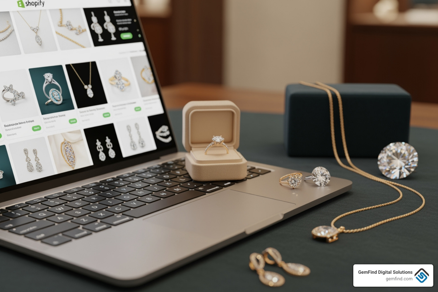 A clean and neat Shopify jewelry store product page displaying a customizable ring with high-quality images - Shopify for Jewelry Stores A clean and neat Shopify jewelry store product page displaying a customizable ring with high-quality images - Shopify for Jewelry Stores