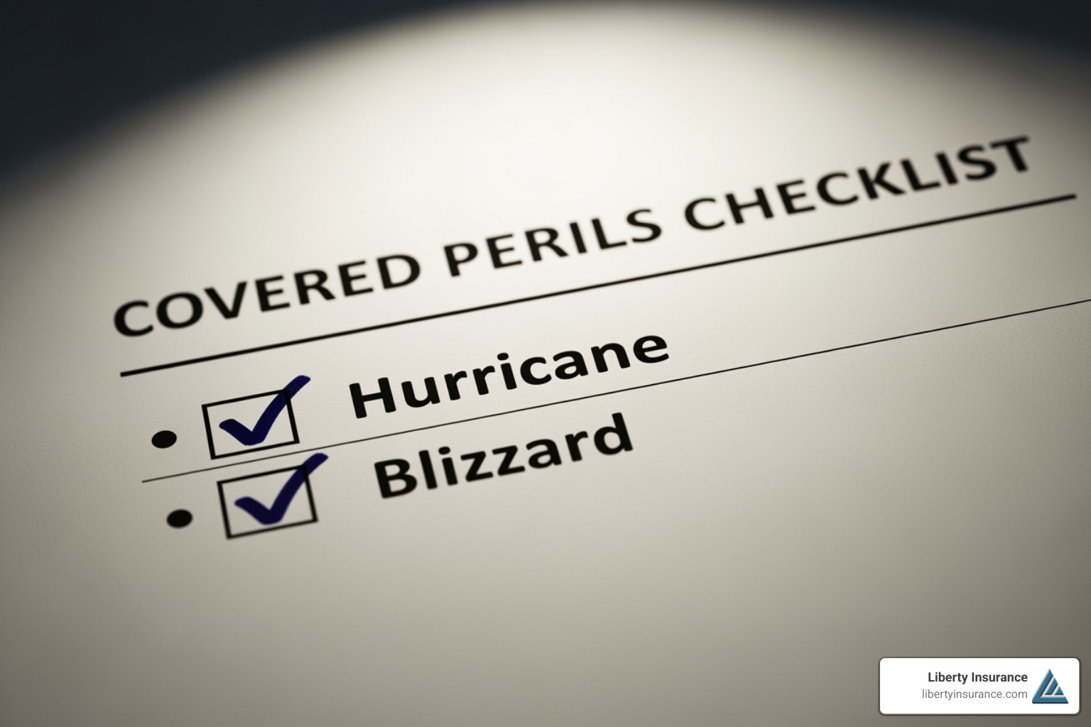 of a checklist with items like "Hurricane" and "Blizzard" ticked off - Weather cancellation insurance of a checklist with items like "Hurricane" and "Blizzard" ticked off - Weather cancellation insurance
