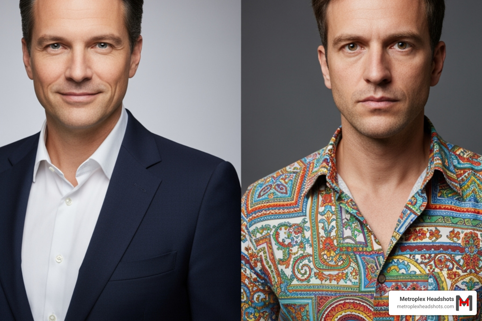 good vs poor wardrobe choices - business portrait photo